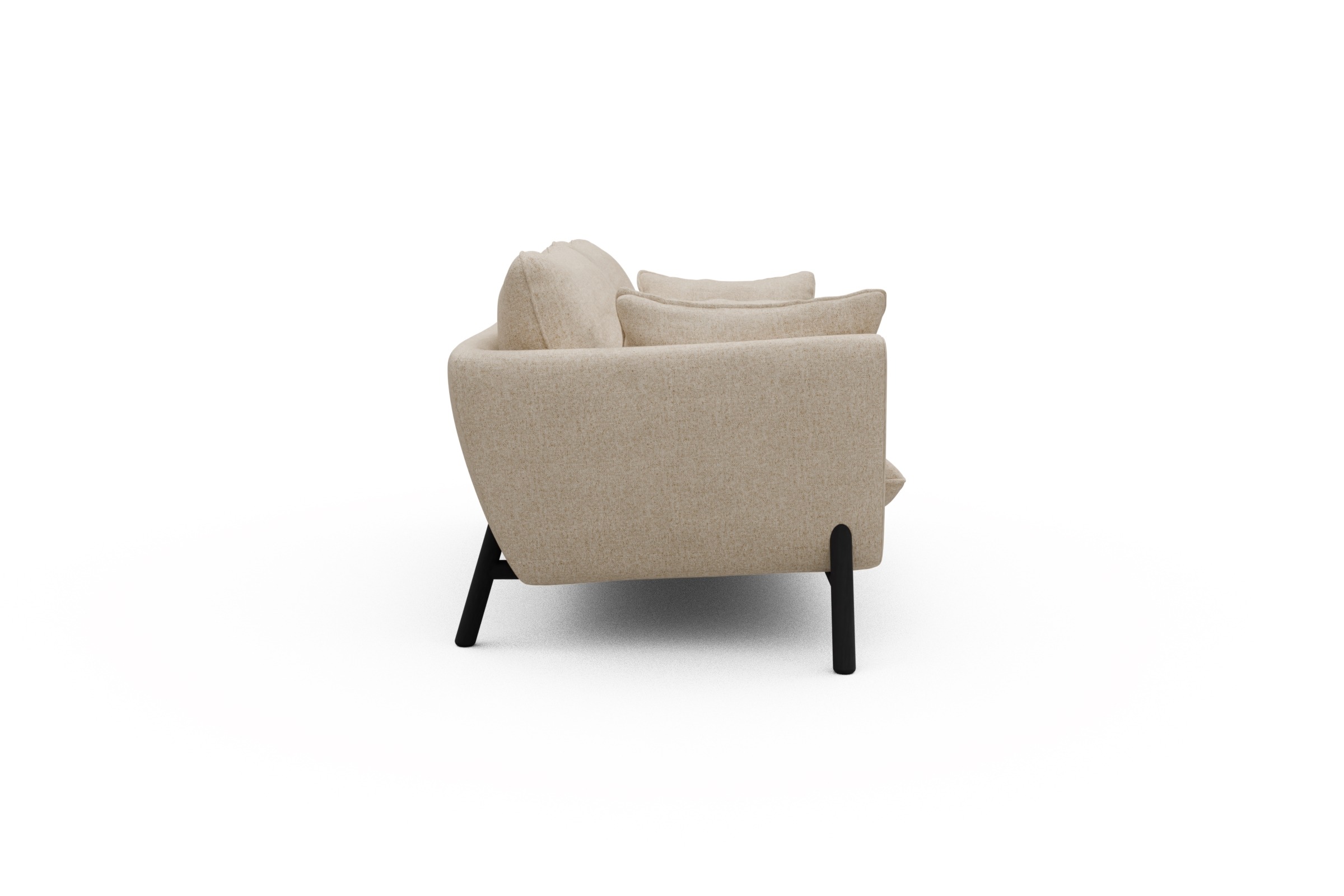 Sofa Emil 2-Sitzer Beinfarbe Eiche Schwarz Casone-Natural-Beige
