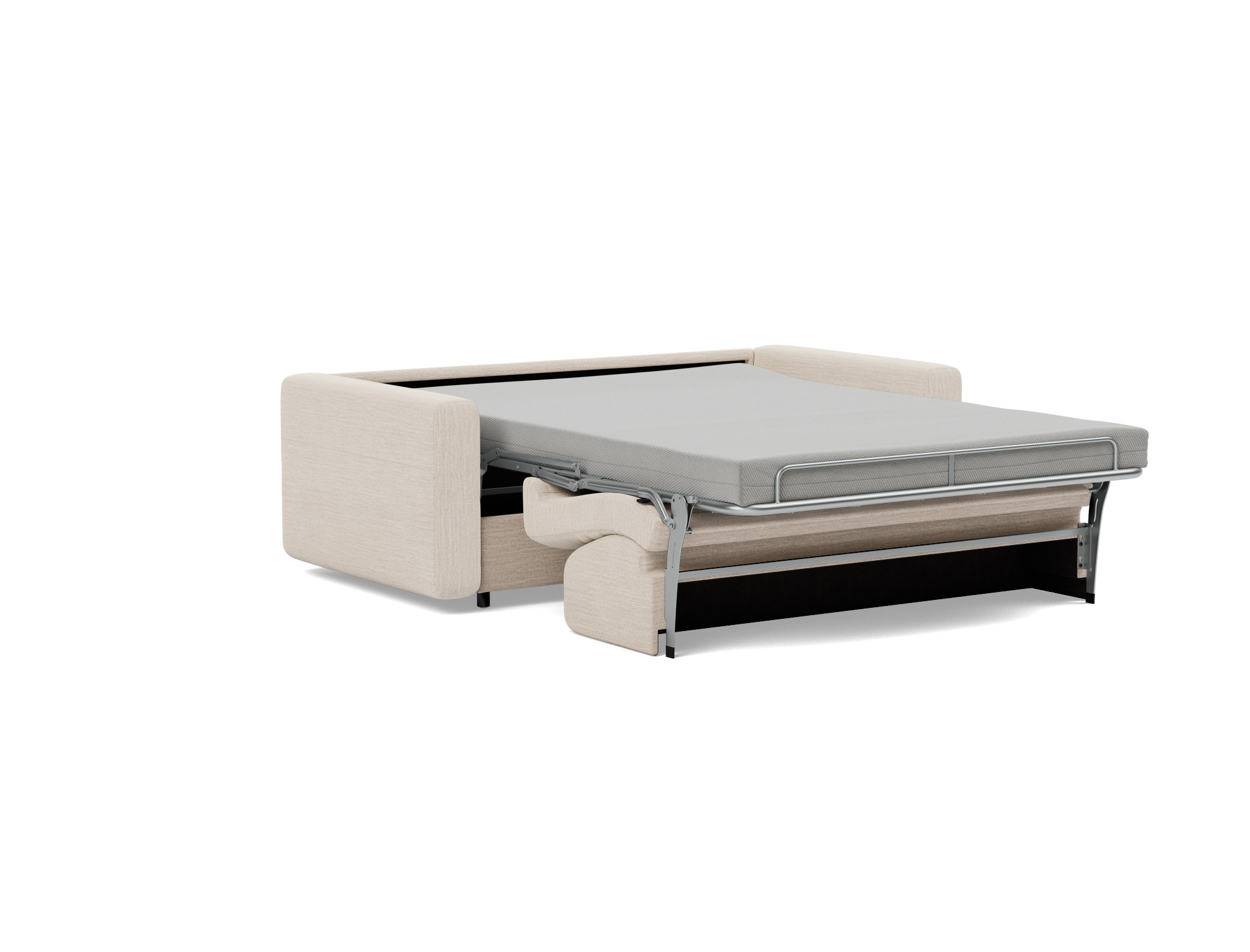 Schlafsofa Killian mit Taschenfederkernmatratze 140 Webstoff Blida 612-Sand-Grey