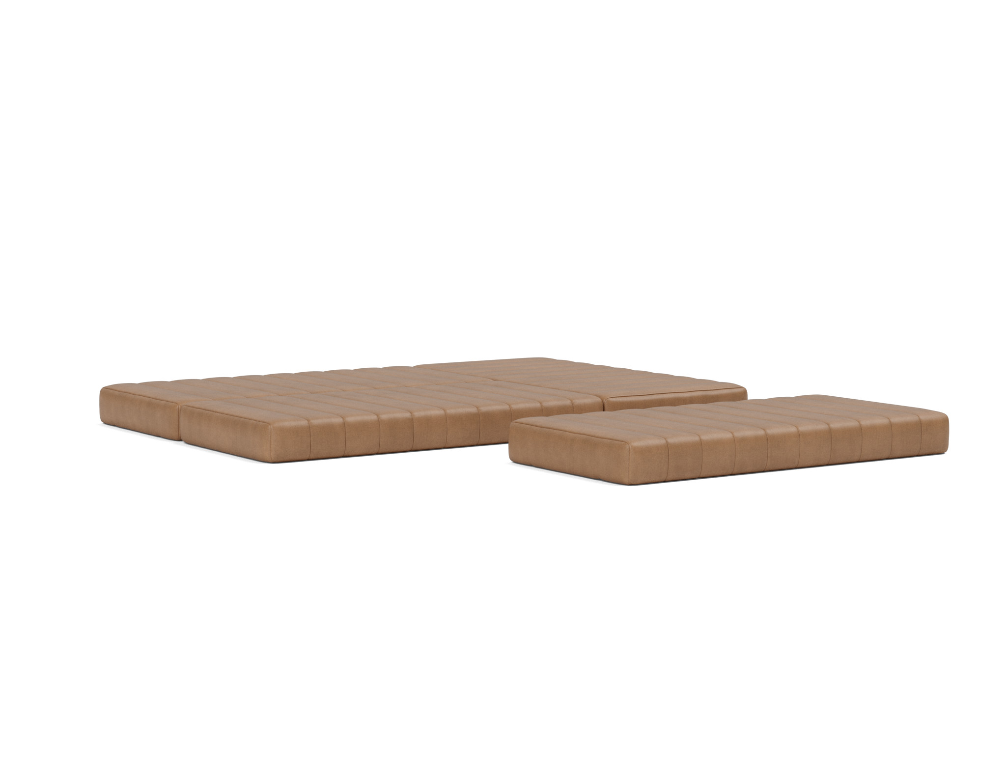 Eck-Schlafsofa CozyPad L-Form mit Armlehne Lederoptik Faunal 551-Brown