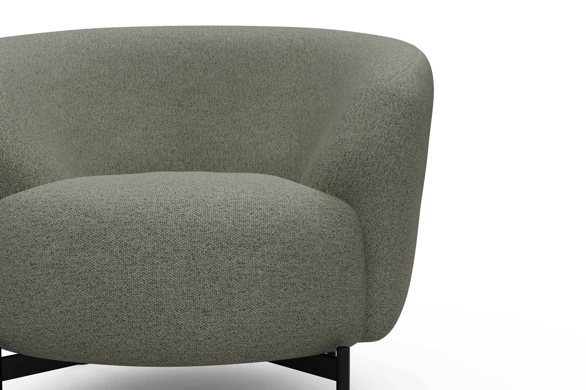 Sessel Ronda X-Metallgestell Schwarz Denari-Warm-Grey
