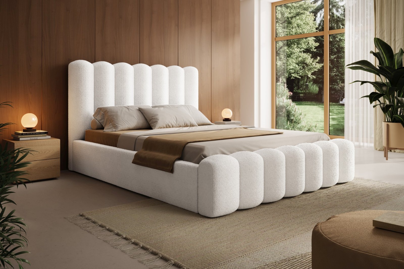 Polsterbett Laro Boucle 180x200 mit Holzrahmen Quelle 01