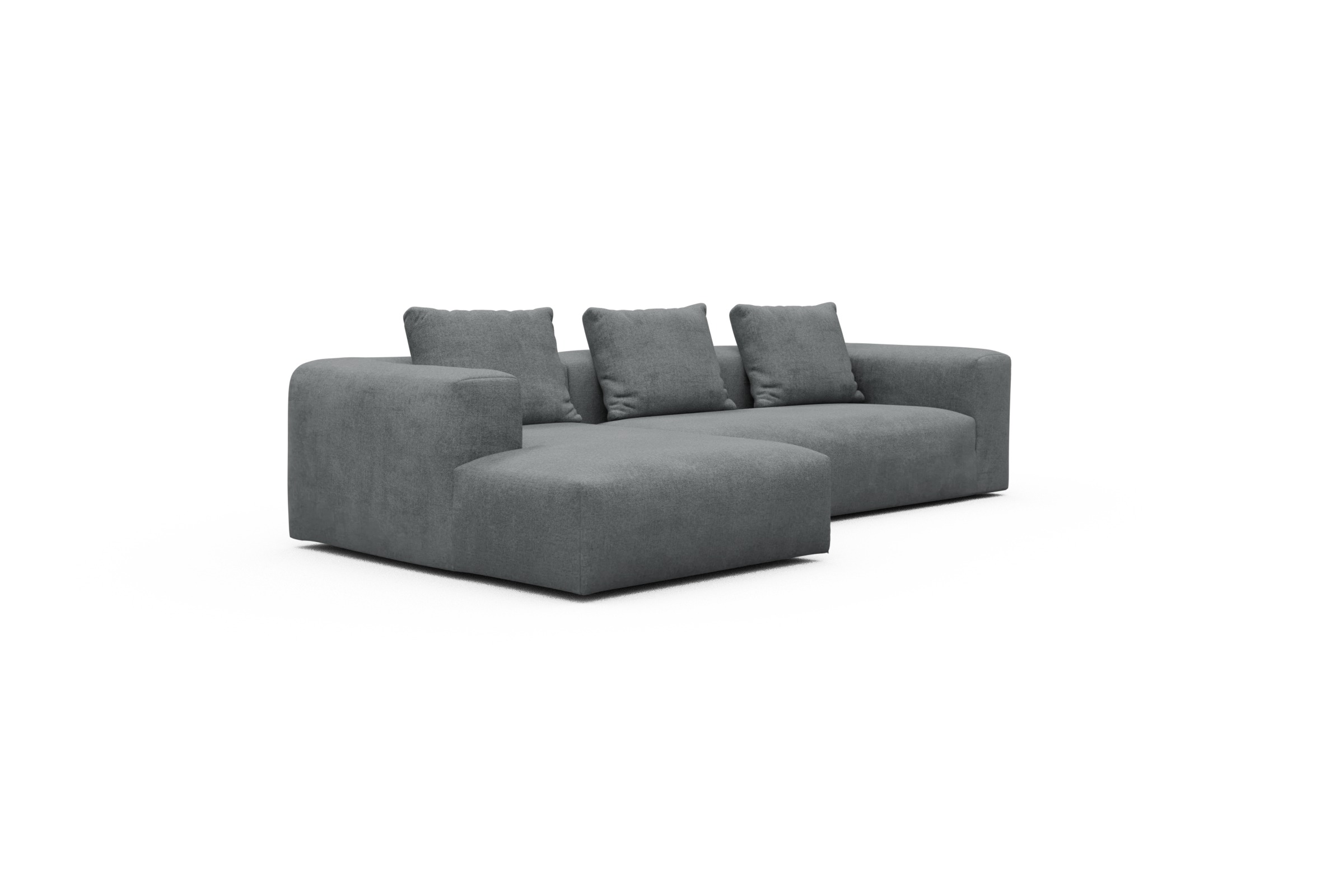 Ecksofa Fred Chaiselongue links mit 2,5-Sitzer Casone-Gravel-Grey