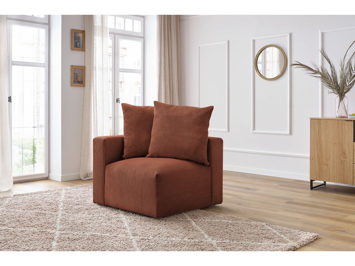 Bobochic Voltaire Eckmodul Cordsamt Orange Ecke links