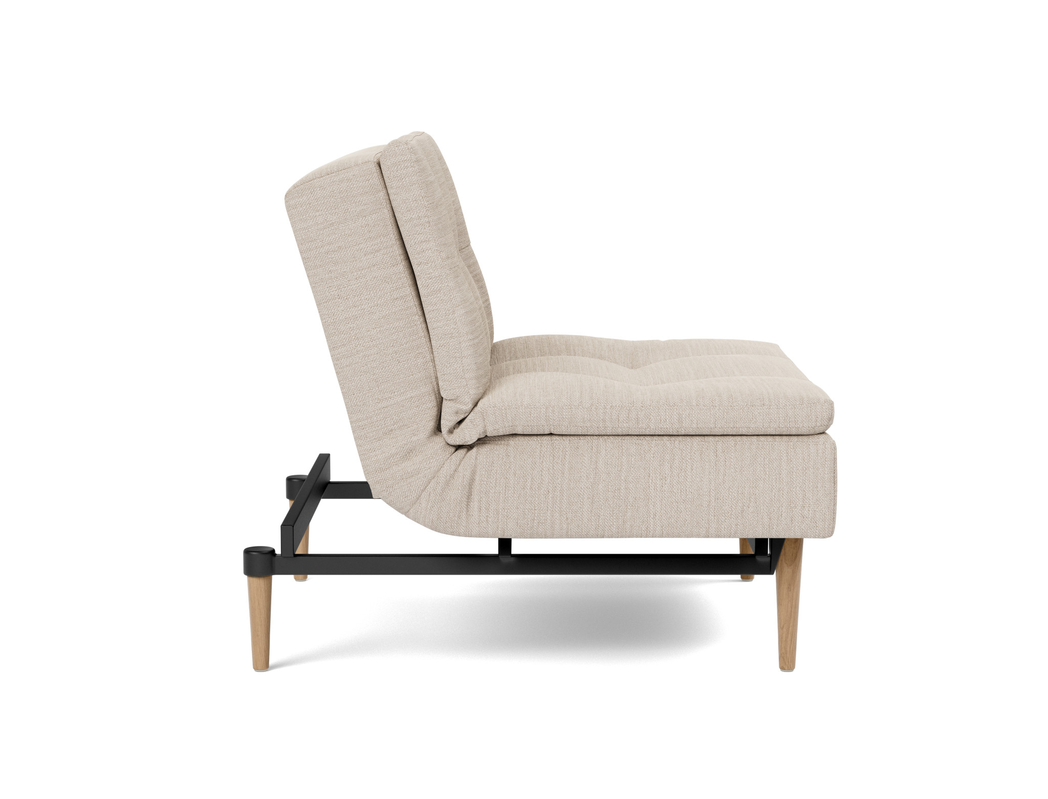Sessel Dublexo Webstoff Blida 612-Sand-Grey Beine Styletto Eiche hell