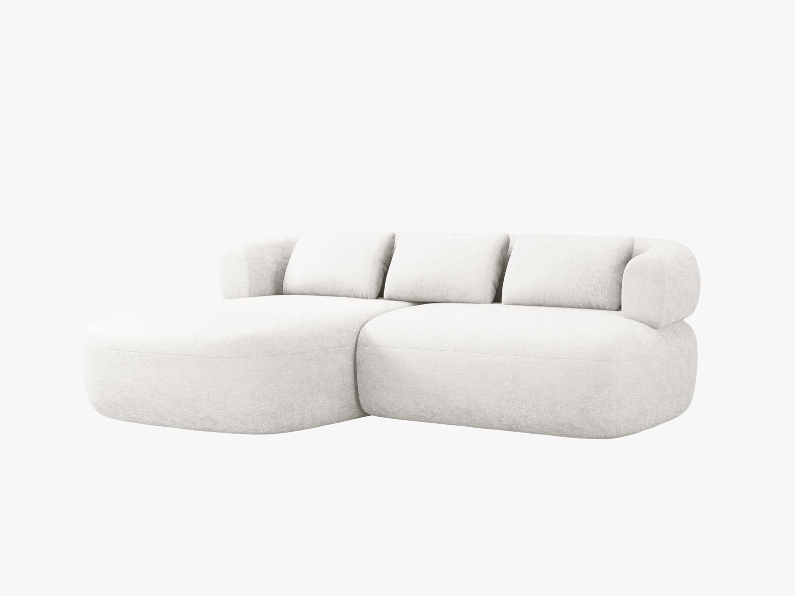 Micadoni 5-Sitzer Ecksofa Jenny Kleine Version Links Chenille Perfect Harmony Helles Beige