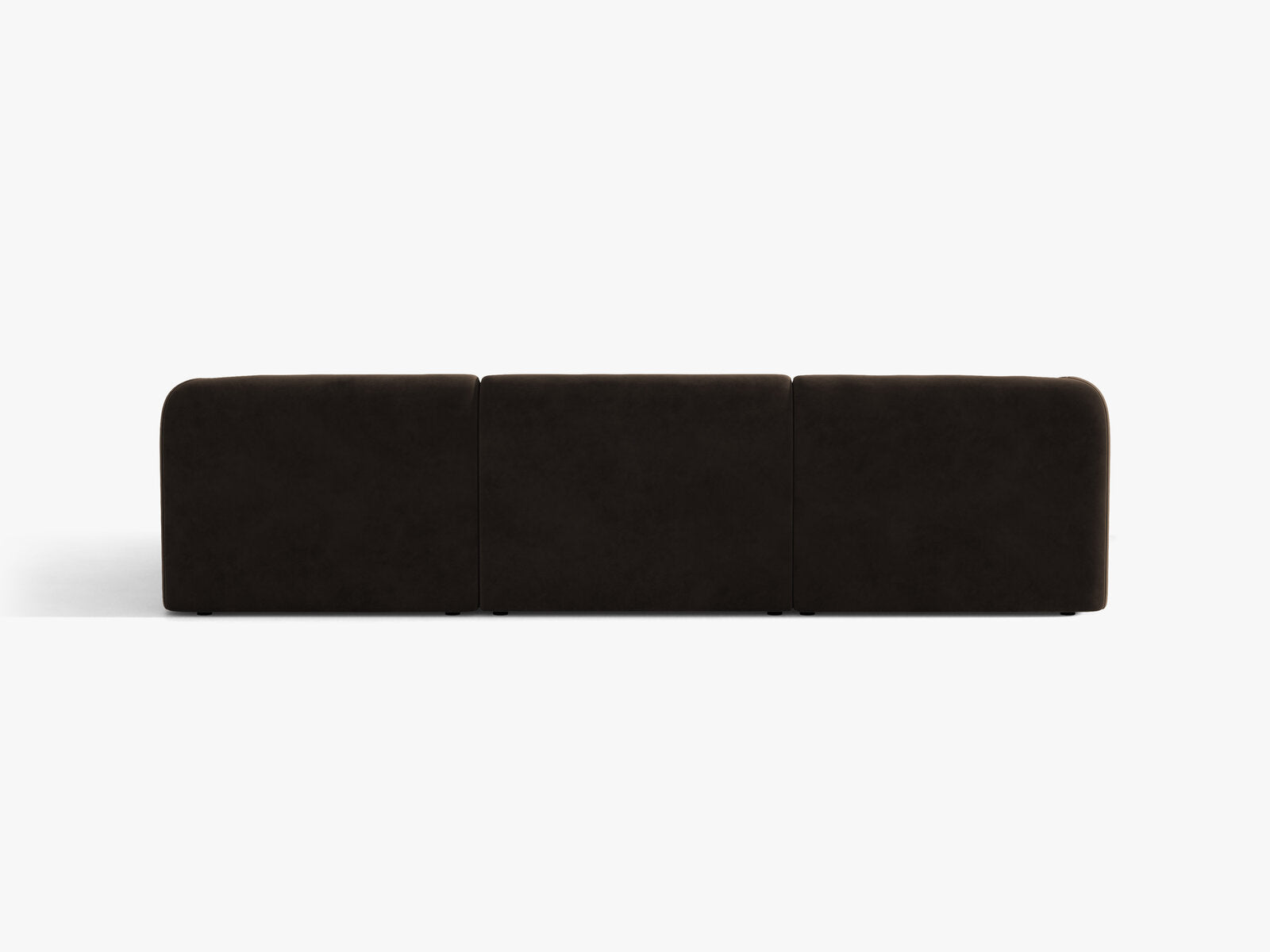 Micadoni Ecksofa Miley 4-Sitzer Rechts Samt Bluvel Dunkelbraun