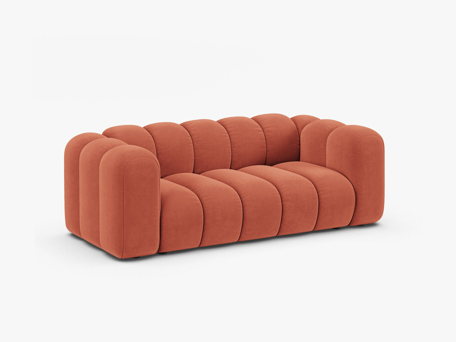 Micadoni Sofa Lupine 2-Sitzer Samt Venus Koralle