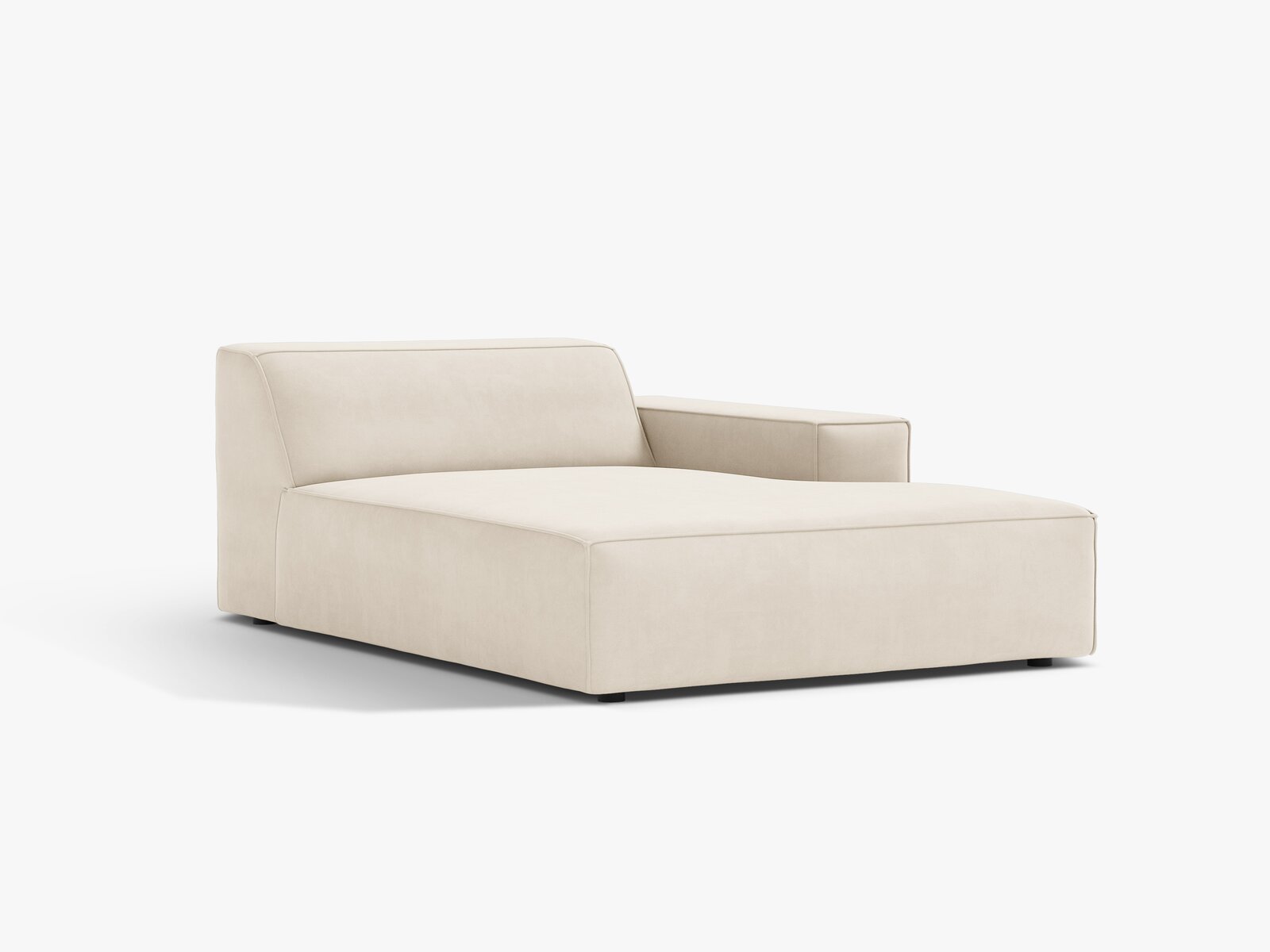 Micadoni Jodie Chaiselongue Rechts Samt Bluvel Helles Beige
