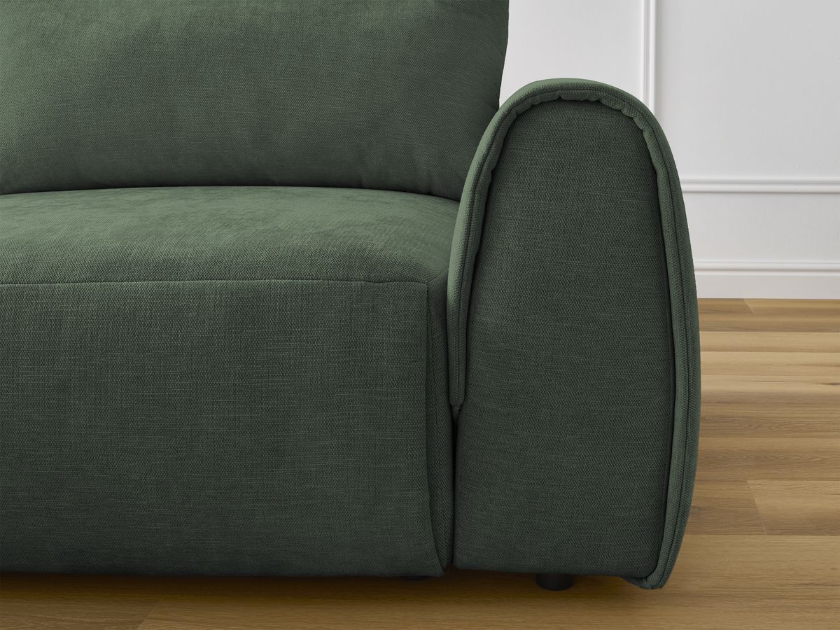 Bobochic Aden Ecksofa 246 × 152 cm Stoff Grün Ecke links
