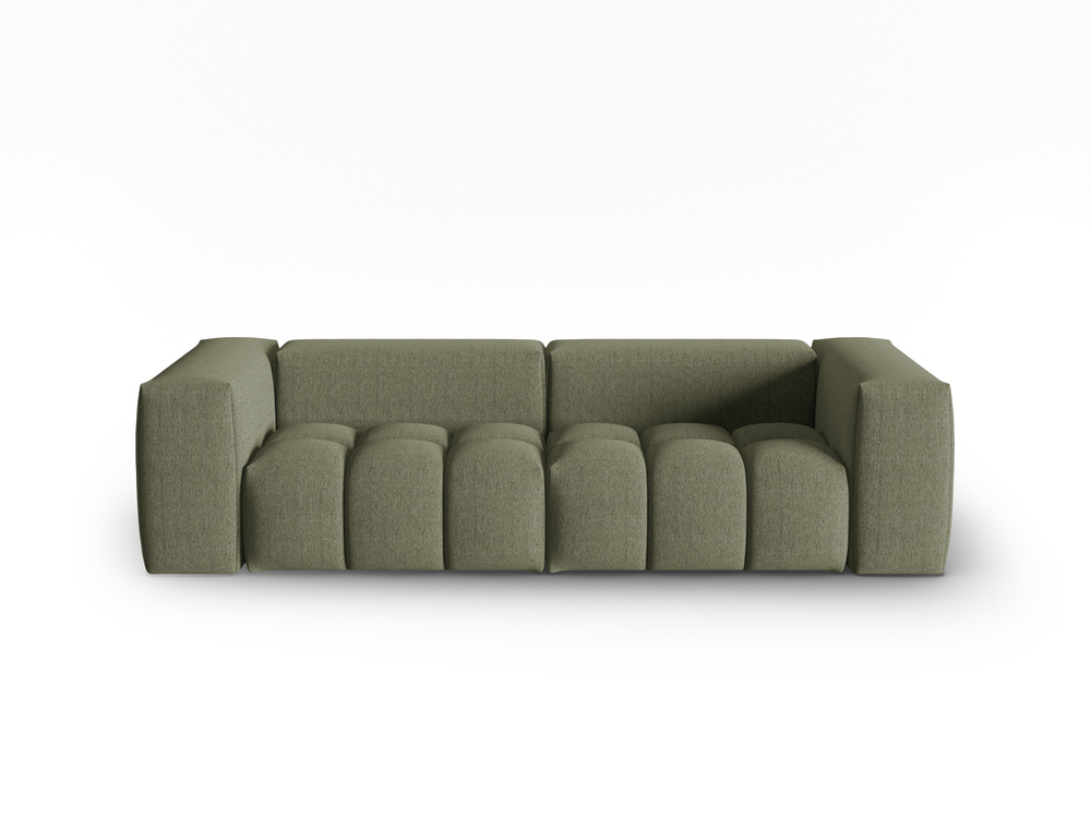 Cosmopolitan Design Sofa Verona 3-Sitzer Strukturierter Stoff Sorella Dunkles Olivgrün