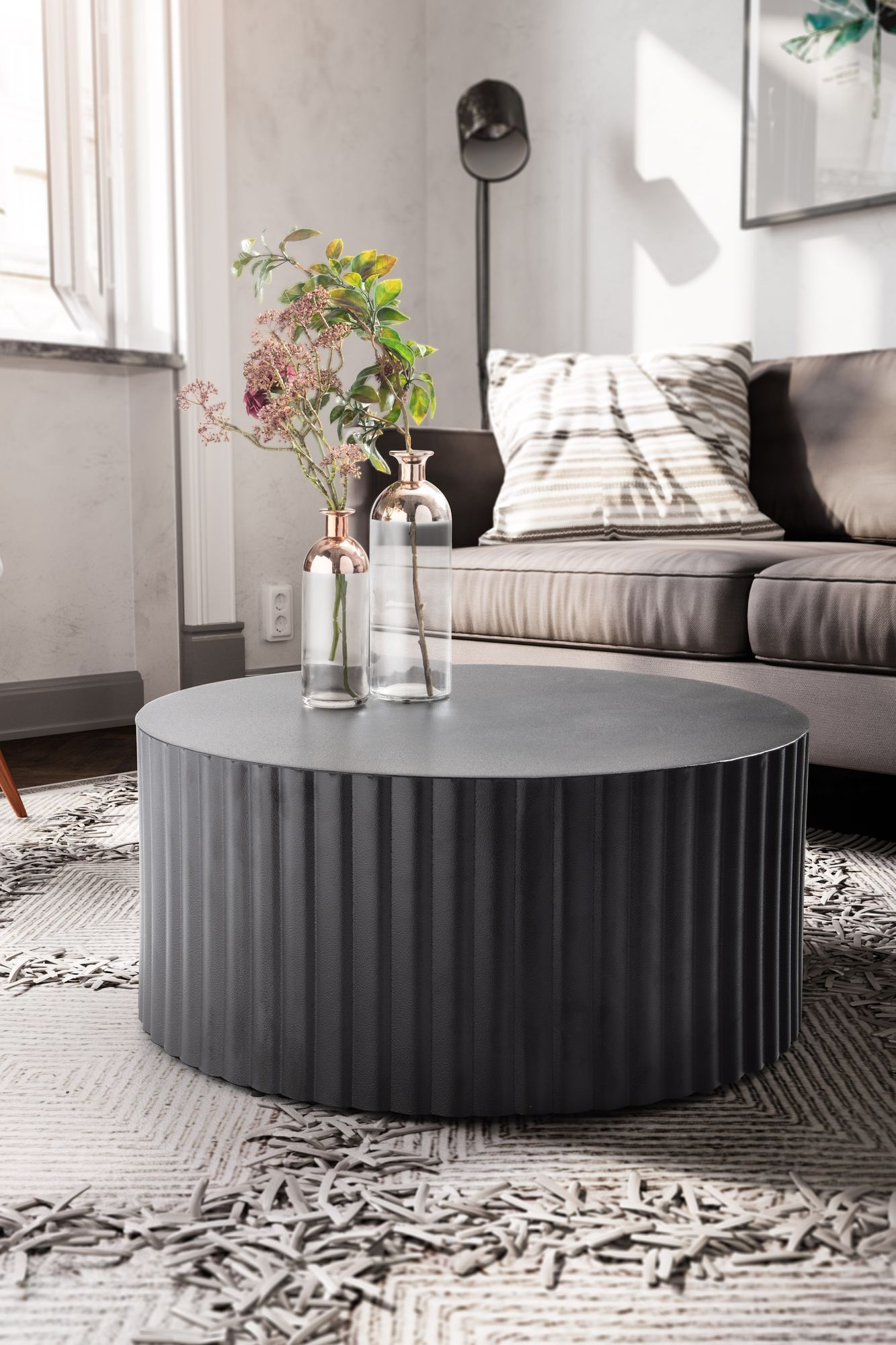 Couchtisch Bjoneroa Metall Schwarz Ø 67 cm