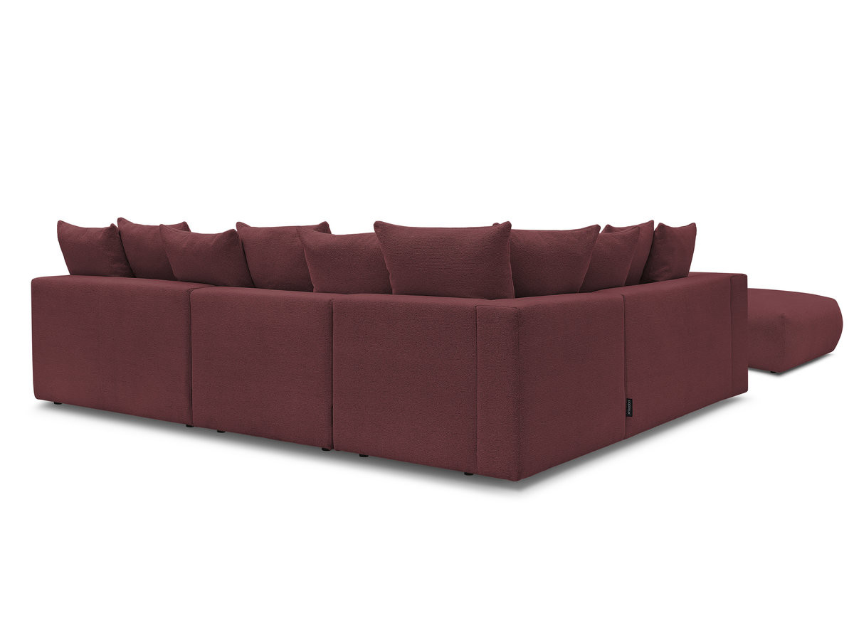Bobochic Voltaire Ecksofa mit Pouf 322 × 268 cm Melange-Stoff Rot Ecke links