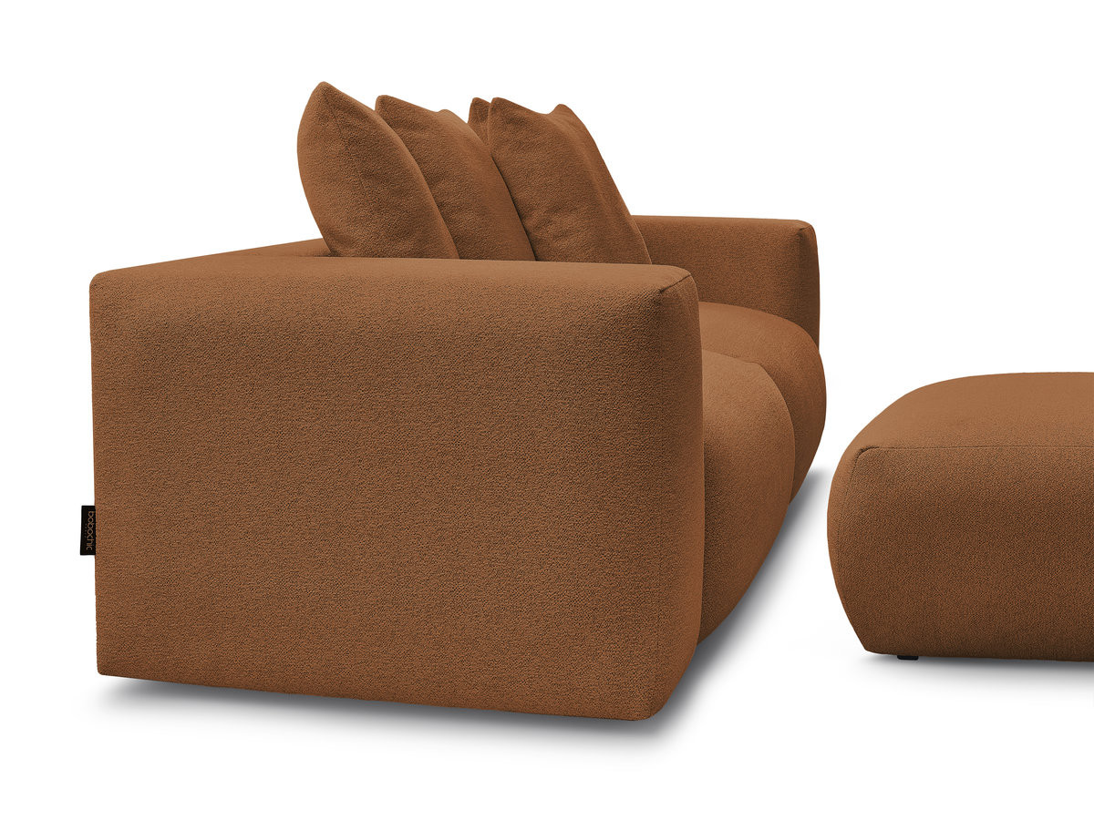 Bobochic Voltaire Sofa 4-Sitzer mit Pouf 248 × 100 cm Melange-Stoff Orange