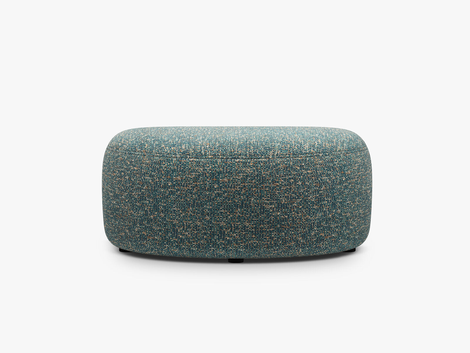 Micadoni Hocker Kate halbrund 1-Sitzer Strukturierter Stoff Blau Melange