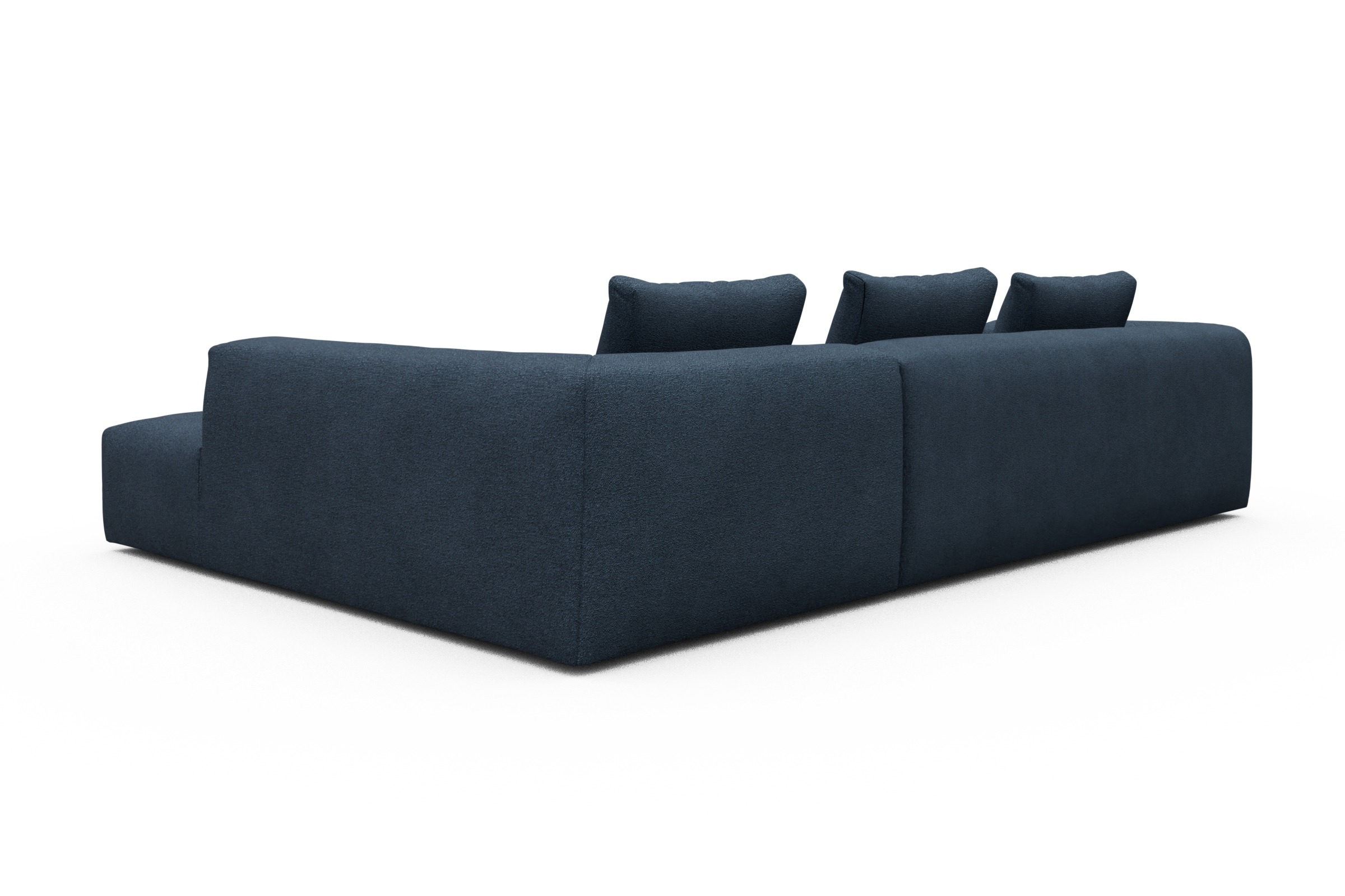 Ecksofa Fred Relax-Ecke rechts mit 2,5-Sitzer Boucle-Blue