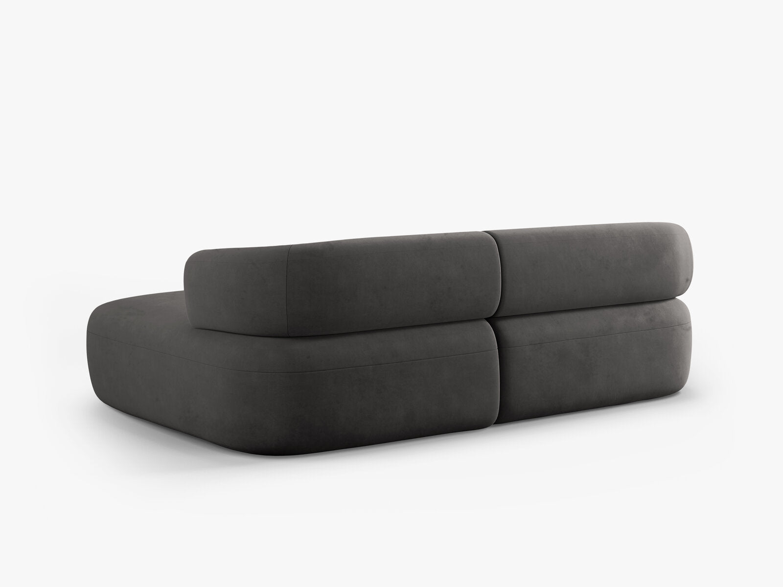 Micadoni 5-Sitzer Ecksofa Jenny Kleine Version Rechts Samt Salvador Dunkelgrau