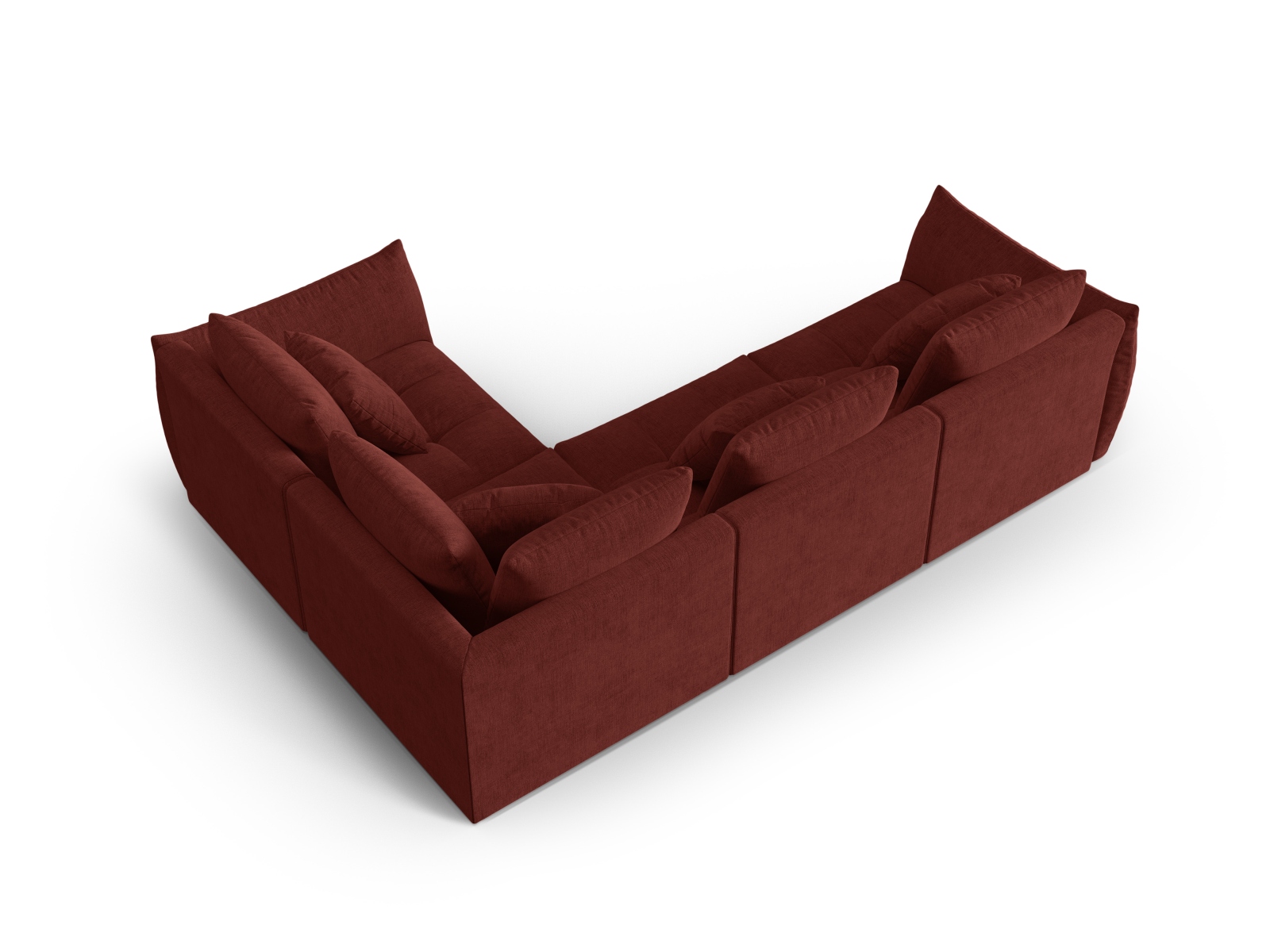 Micadoni Ecksofa Bloom 4-Sitzer Rechts Strukturierter Stoff Rot