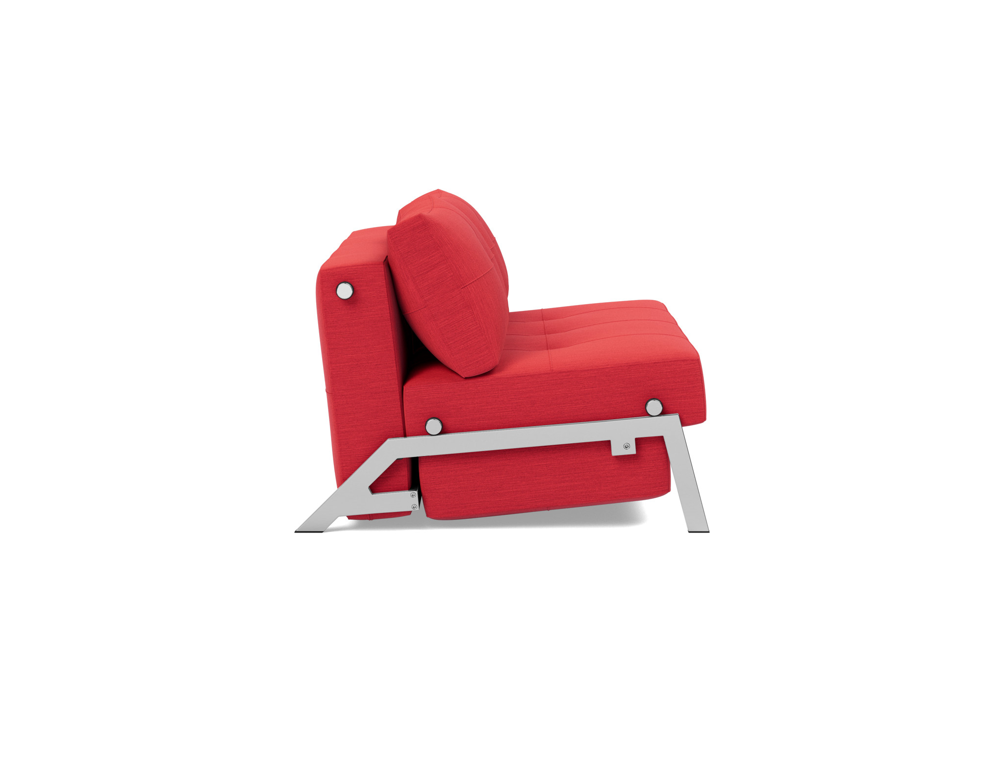 Schlafsofa Cubed 140 Flachgewebe Elegance 511-Red Beine Chrom