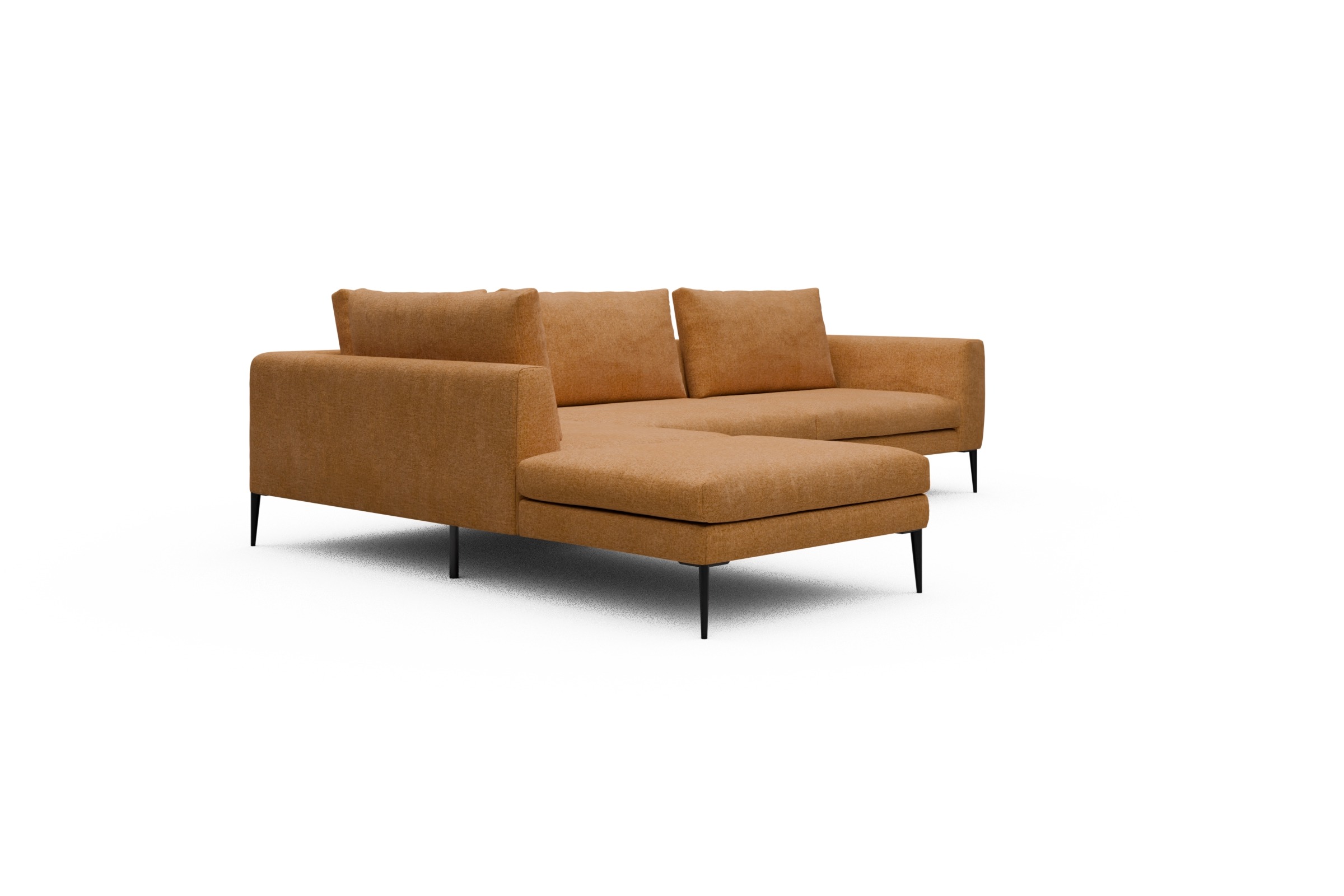 Ecksofa Paul Relax-Ecke rechts mit 3-Sitzer Casone-Warm-Yellow