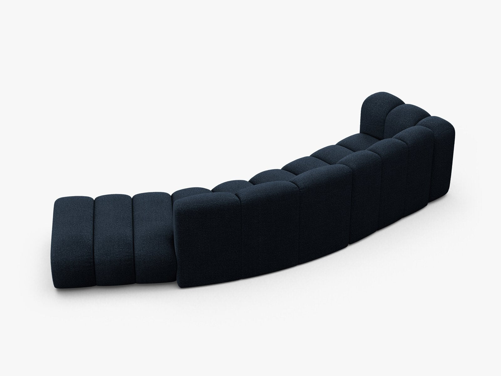 Micadoni Modulares Sofa Lupine 5-Sitzer Rechts Boucle Baloo Dunkelblau