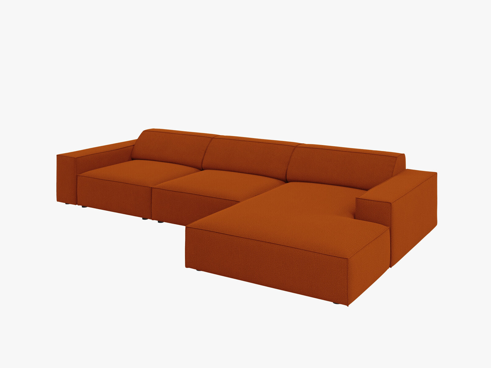 Micadoni Ecksofa Jodie 4-Sitzer Rechts Strukturierter Stoff Megan Terrakotta