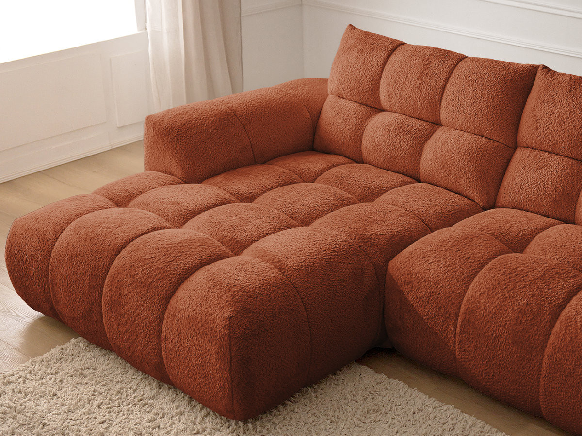 Bobochic Jaya Ecksofa Chenille Orange Ecke links