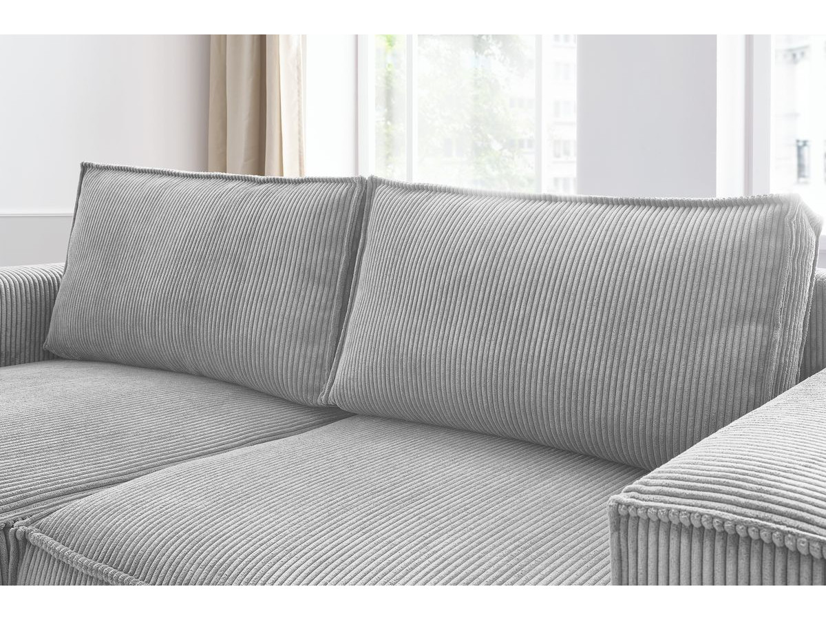 Bobochic Nihad Ecksofa Cordsamt Hellgrau Ecke links