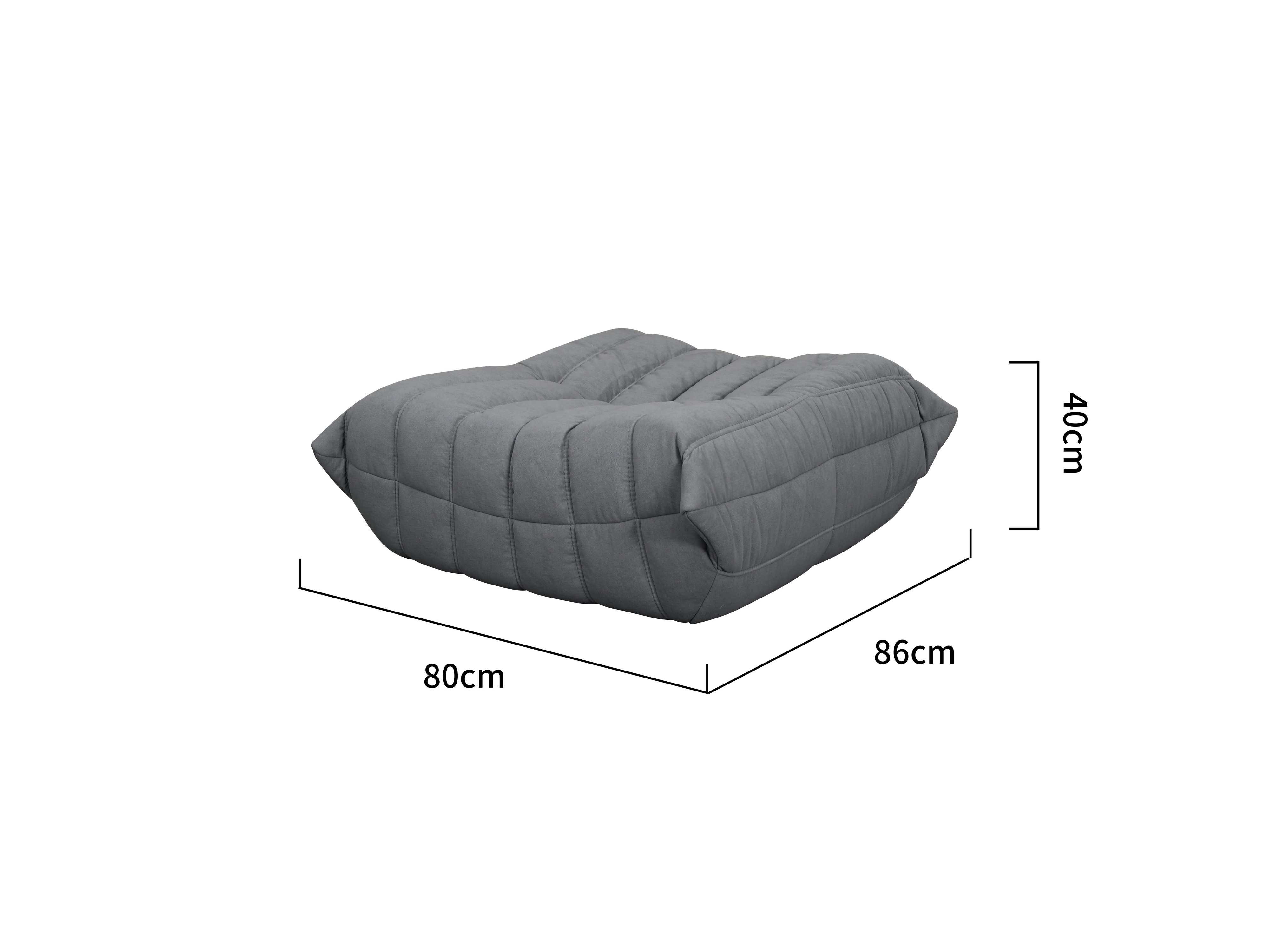 Livin Hill Set Nua: Sessel 87 cm + Fußhocker Stahlgrau