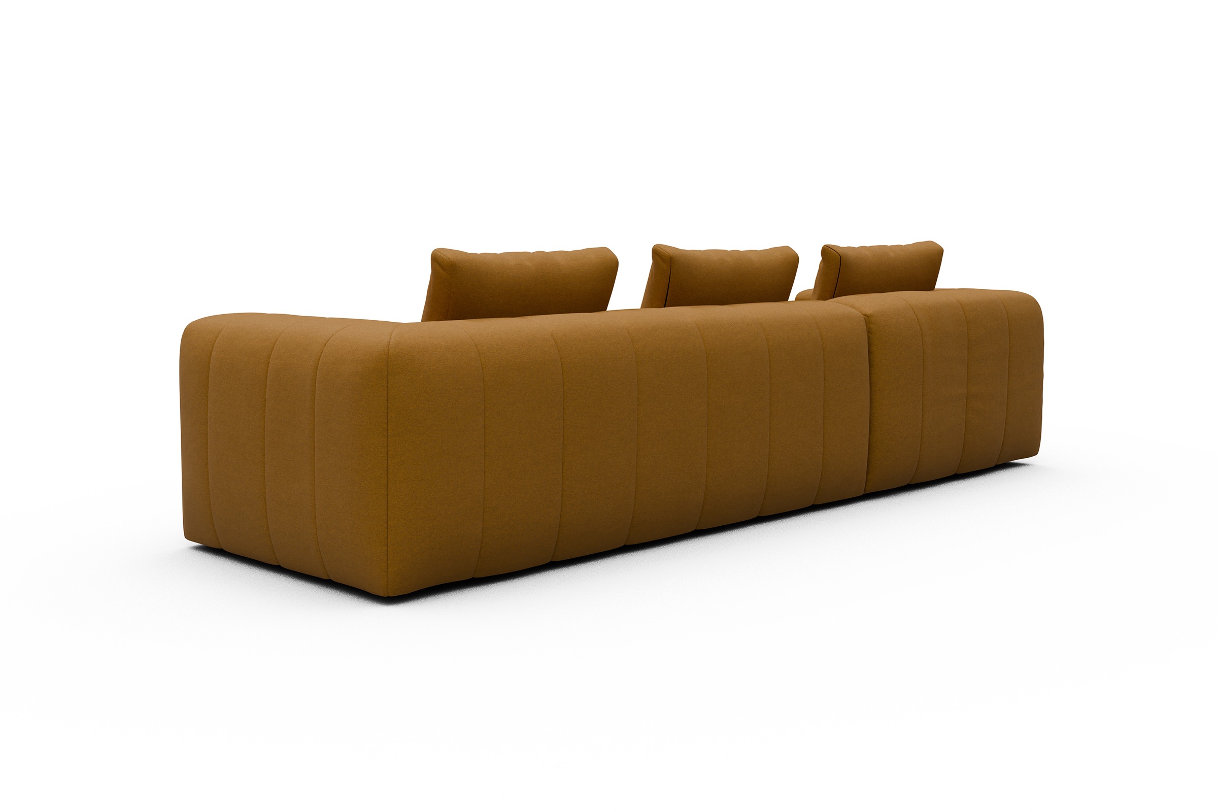 Ecksofa Hugo 2,5-Sitzer Armlehne rechts mit Chaiselongue Satya-Ocre
