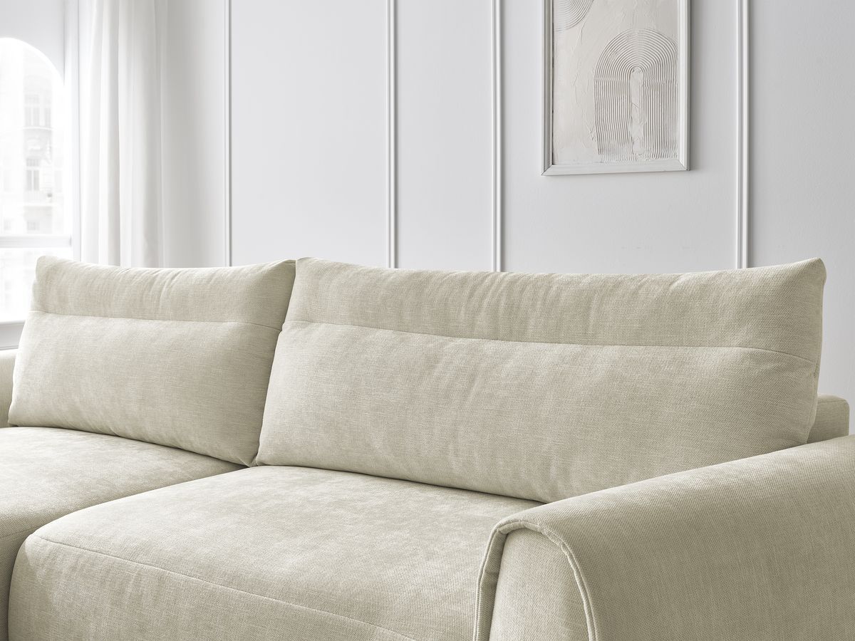 Bobochic Aden Ecksofa 293 × 152 cm Stoff Beige Ecke links