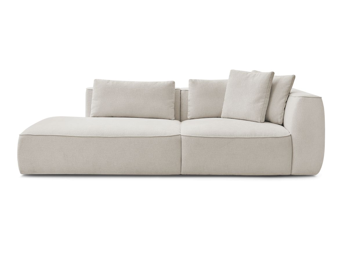 Bobochic Leopold Sofa 3-Sitzer Strukturstoff Beige Armlehne rechts