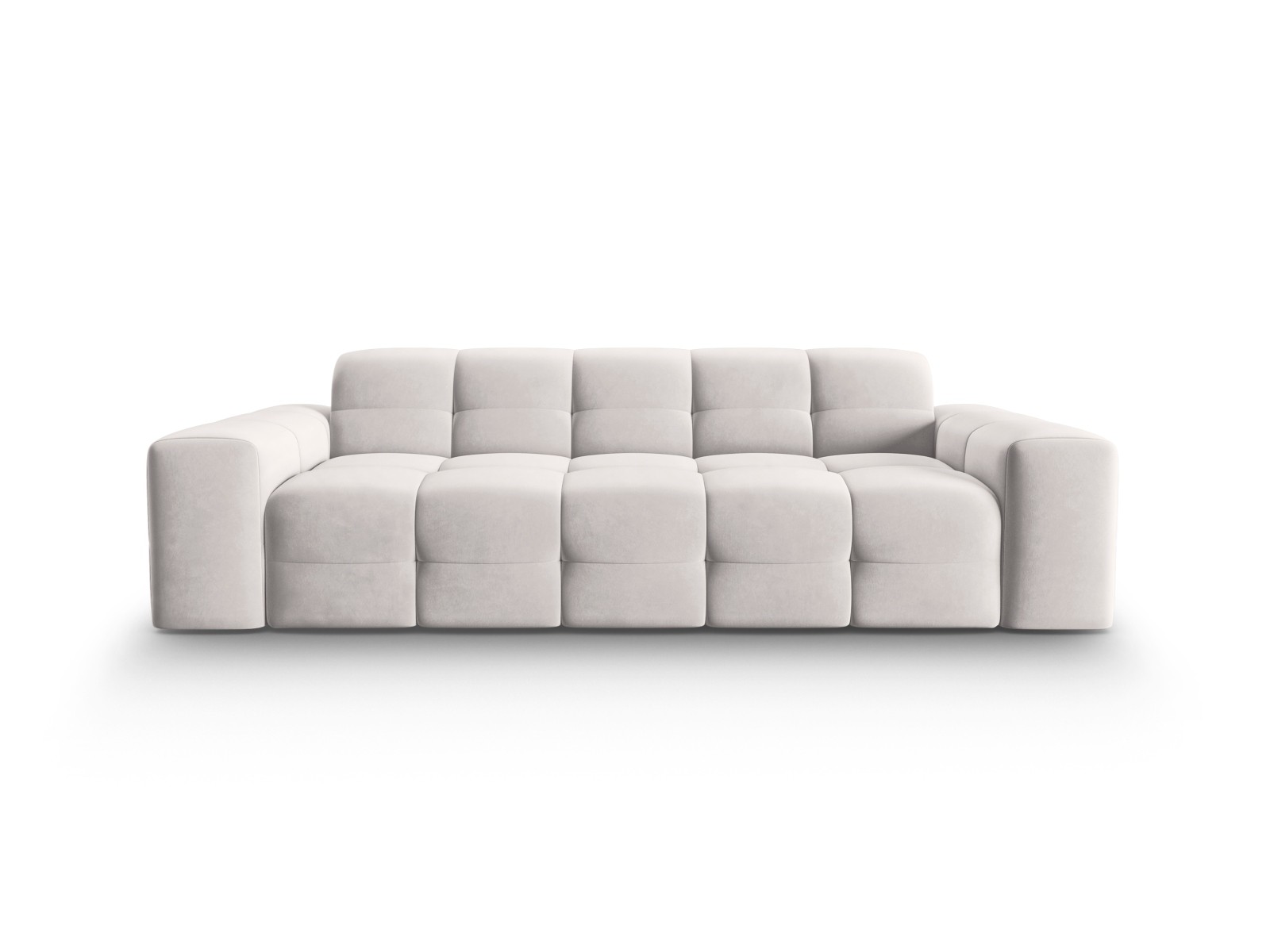 3-Sitzer Velvet Sofa Kendal | Bezug Light Grey | Beinfarbe Black Beech Wood