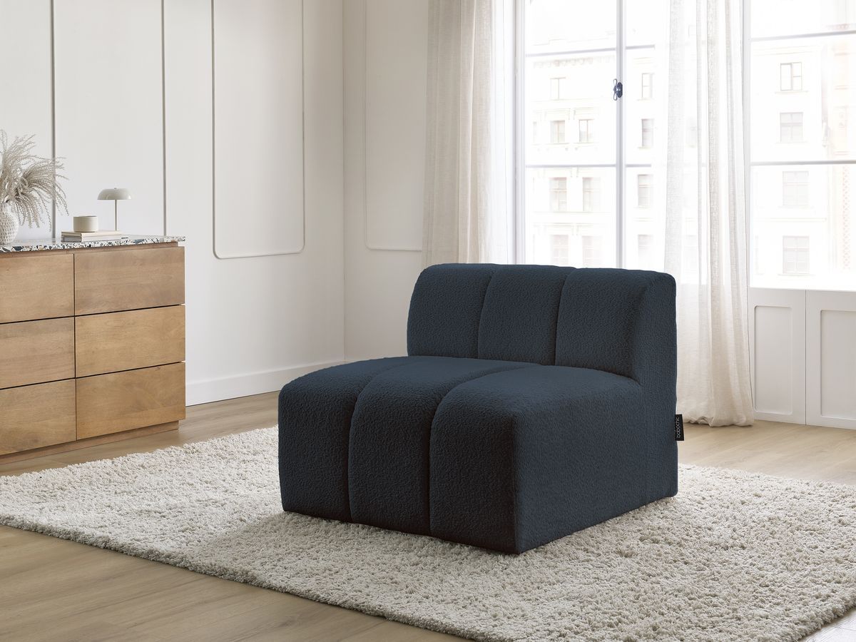 Bobochic Annecy Sofamodul 1-Sitzer Bouclé-Stoff Dunkelblau
