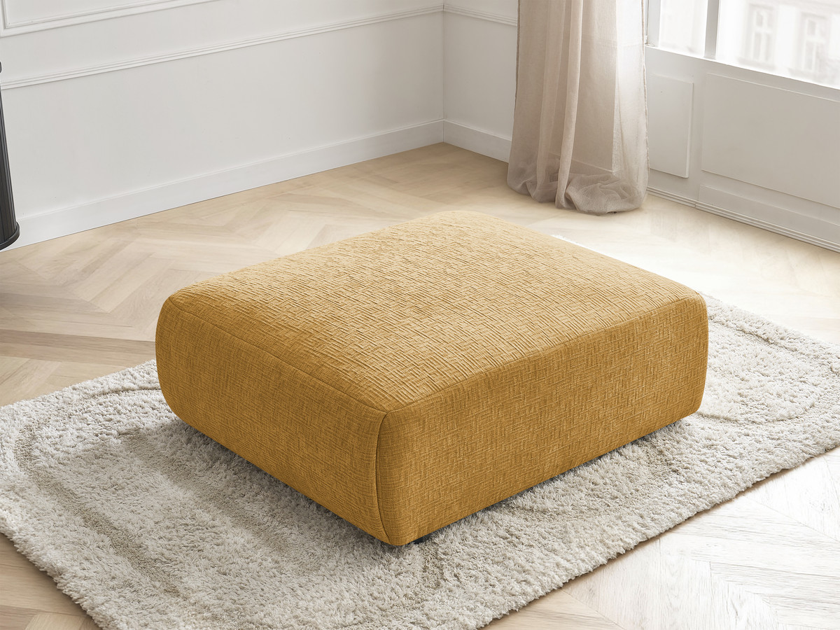 Bobochic Jana Pouf 94 × 114 cm Strukturstoff Gelb