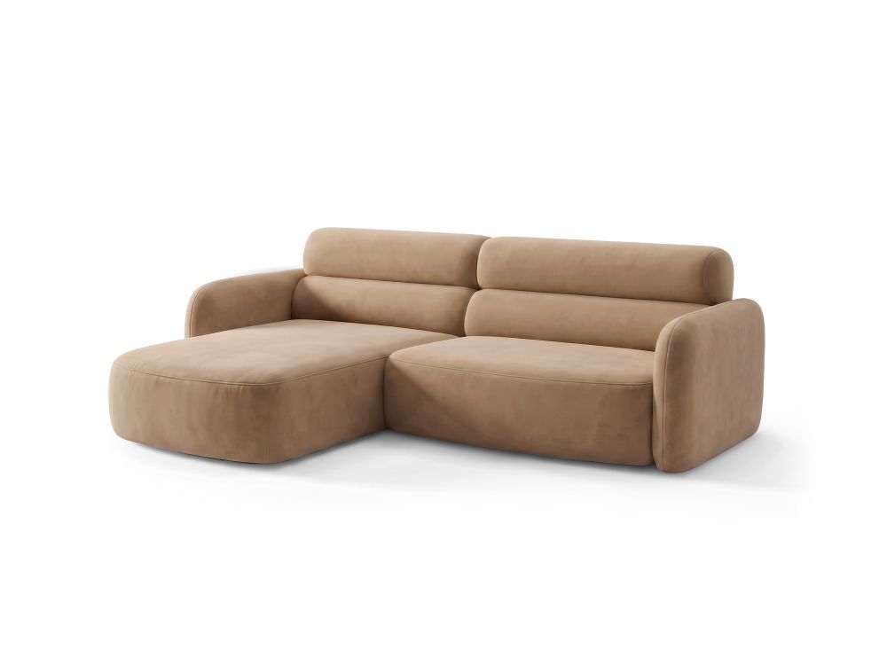 Cosmopolitan Design Ecksofa Malmo 3-Sitzer Samt Bluvel Beige Links