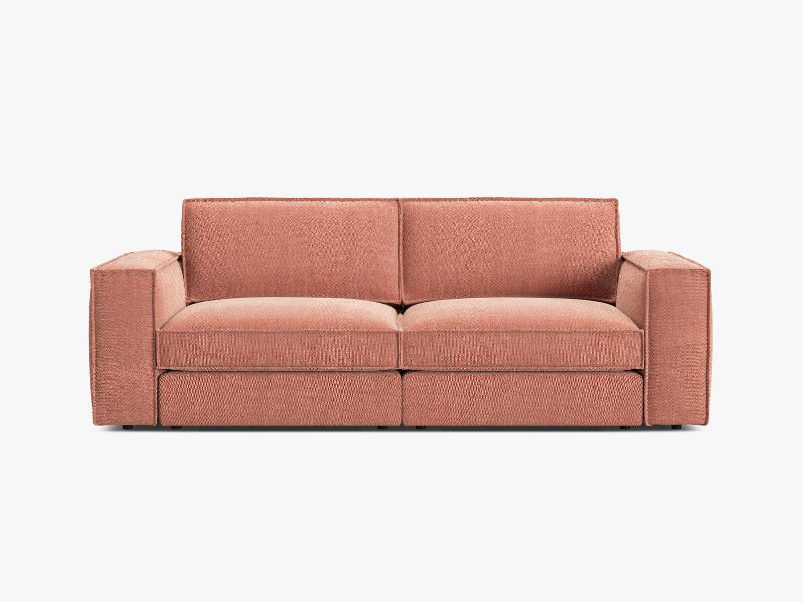 Micadoni modulares Sofa Pola 3-Sitzer Strukturierter Stoff Babel Rot
