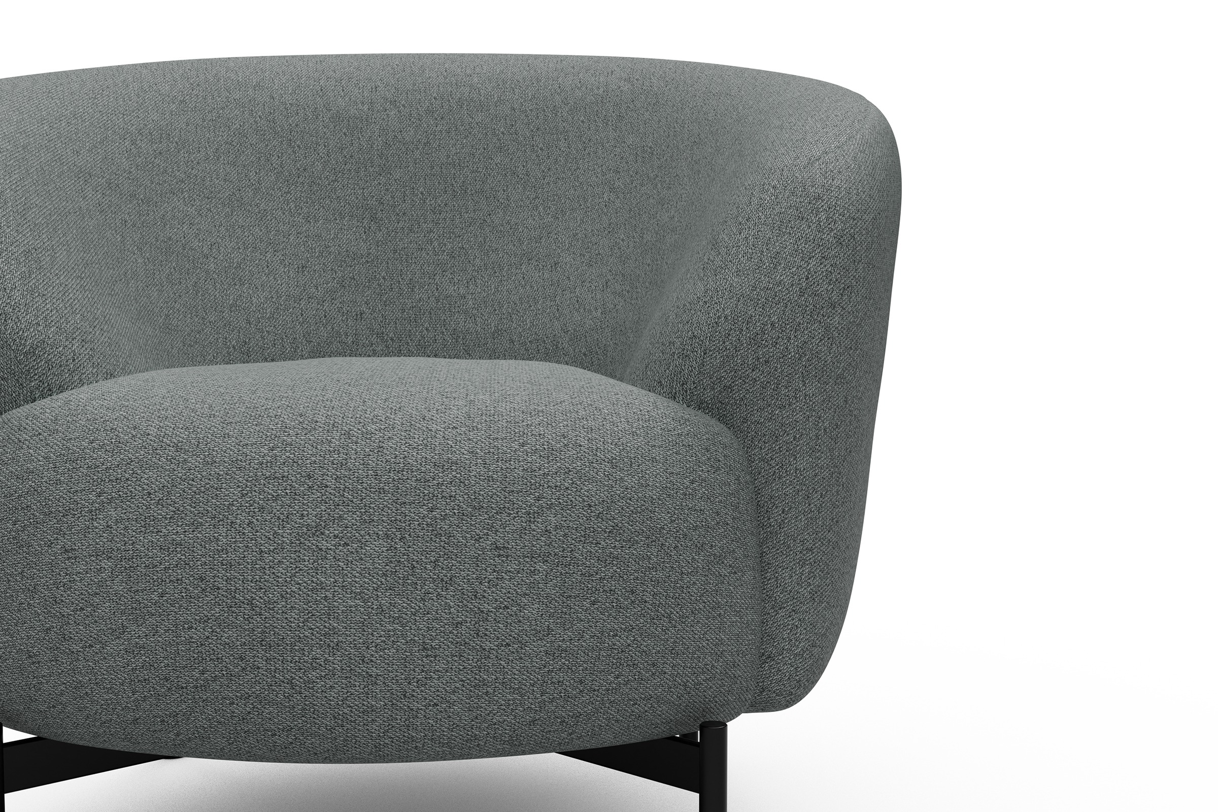 Sessel Ronda X-Metallgestell Schwarz Denari-Soft-Grey