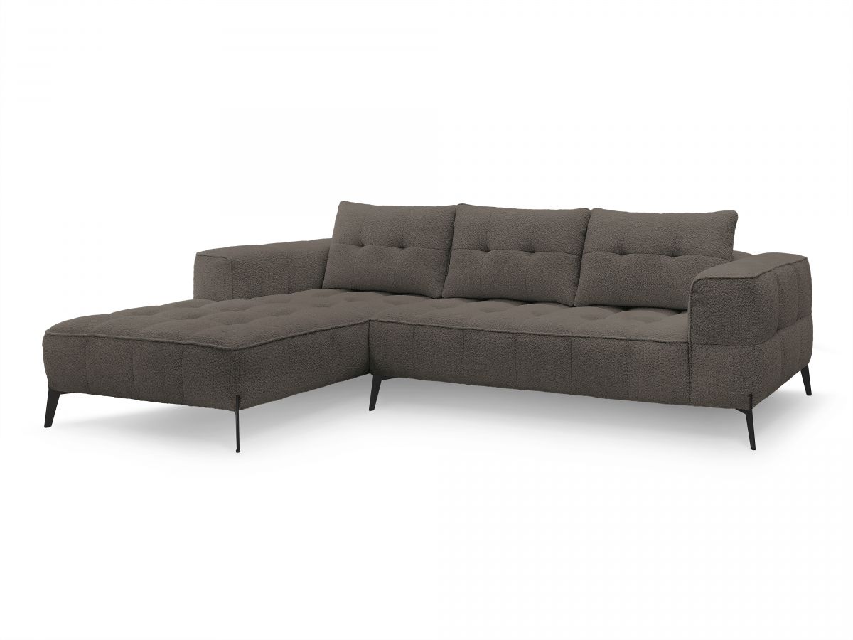Bobochic Anis Ecksofa Bouclé-Stoff Braun Ecke links