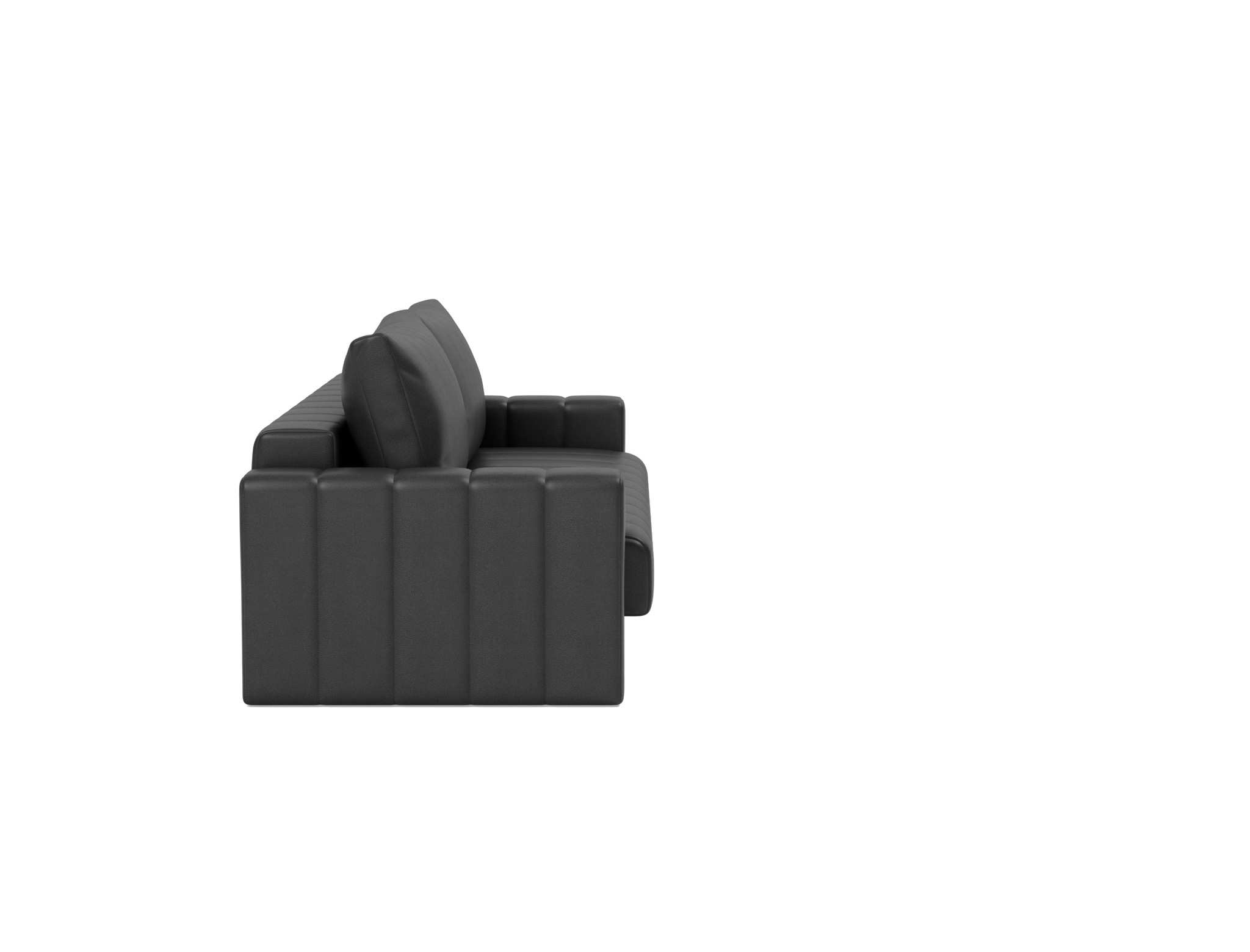 Schlafsofa Akello mit Armlehnen Lederoptik Faunal 550-Black