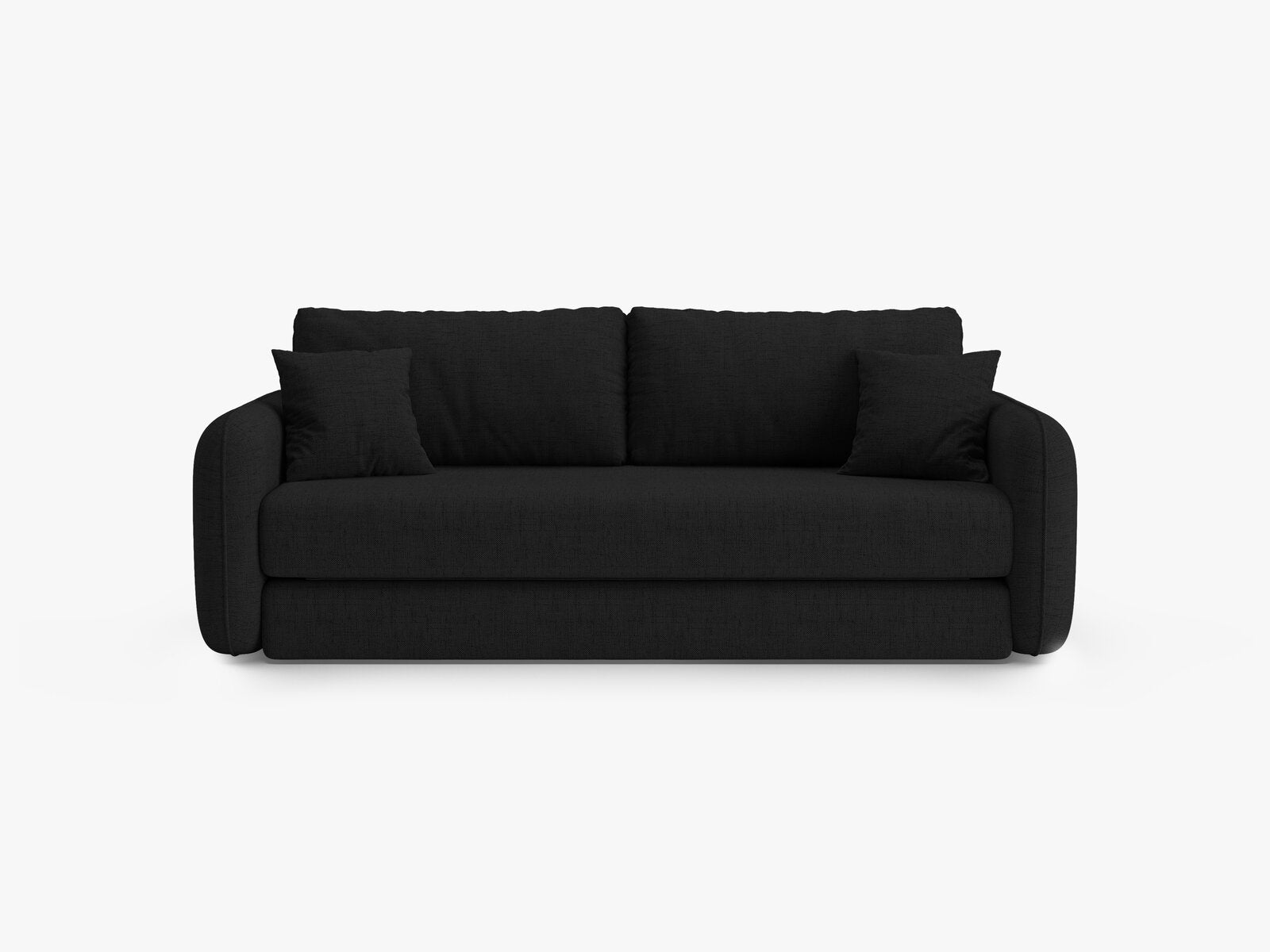 Micadoni Sofa mit Schlaffunktion Dormi 3-Sitzer Strukturierter Stoff Moly Schwarz