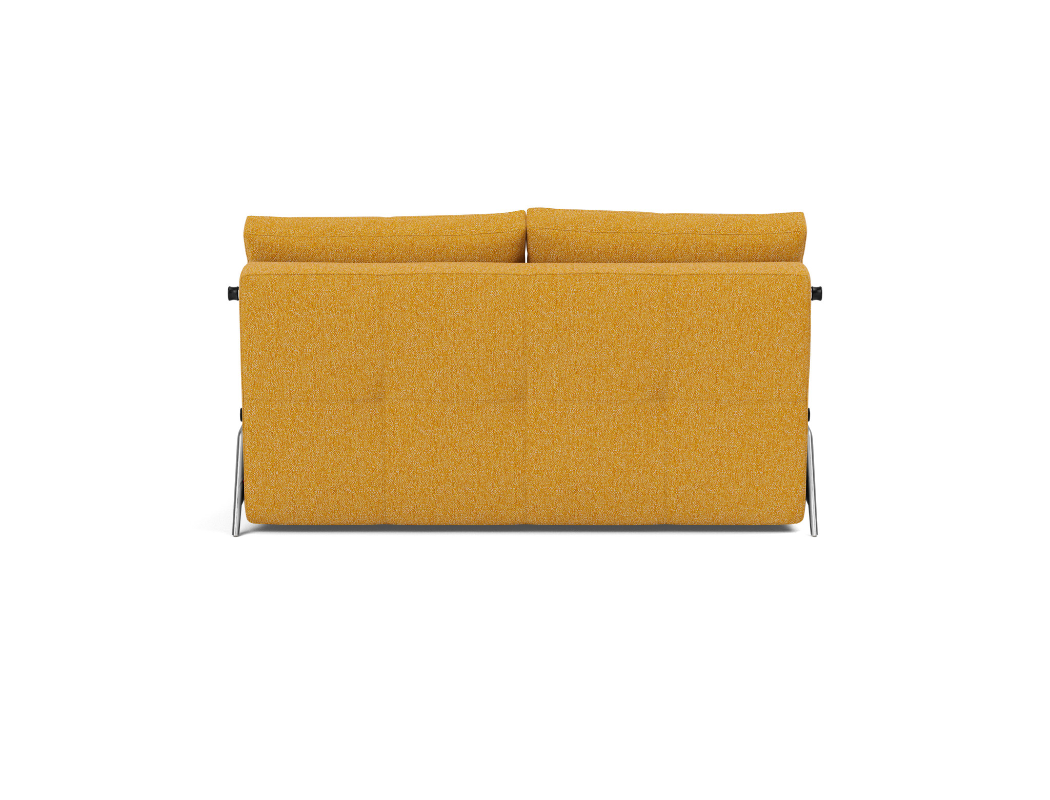 Schlafsofa Cubed 140 Boucle Skandi 536-Ochre Beine Aluminium