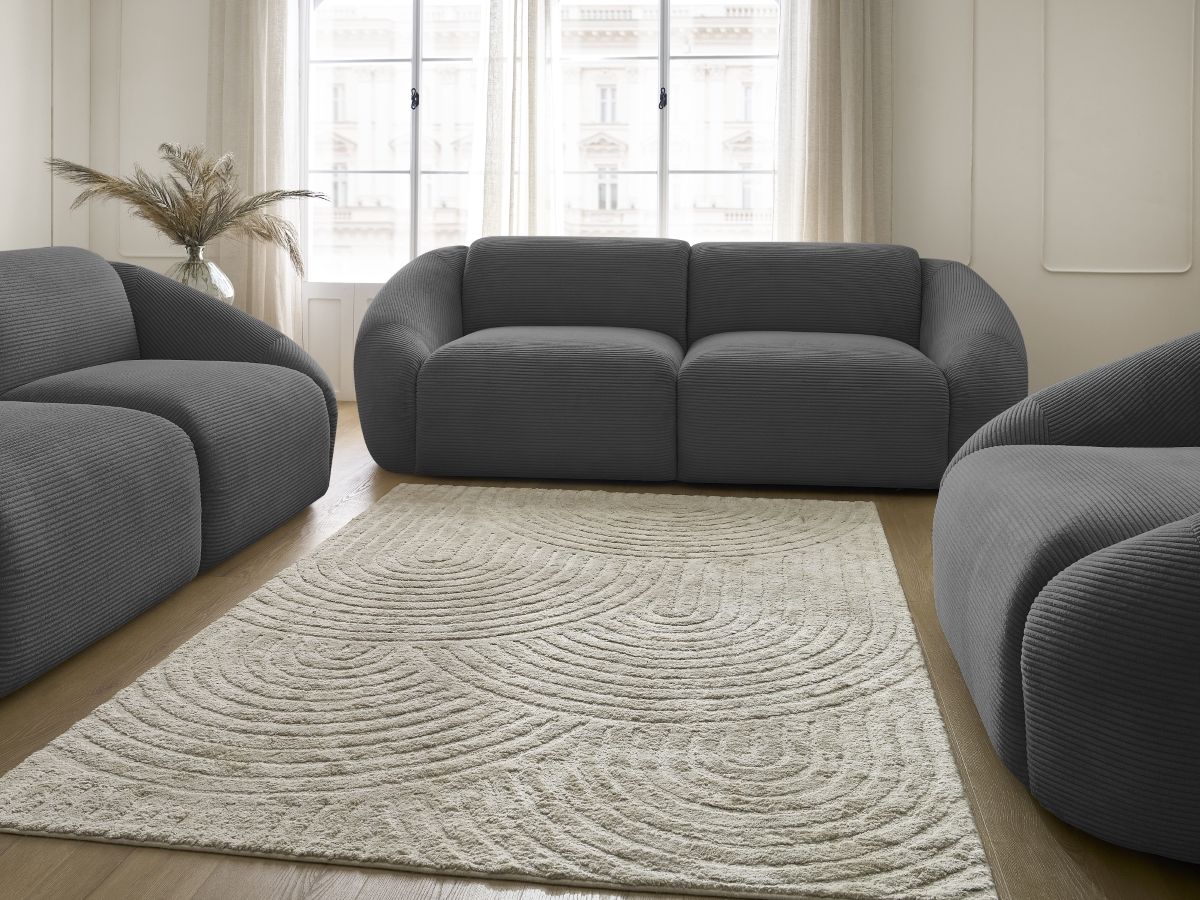 Bobochic Tina Sofa 6-Sitzer Cordsamt Dunkelgrau