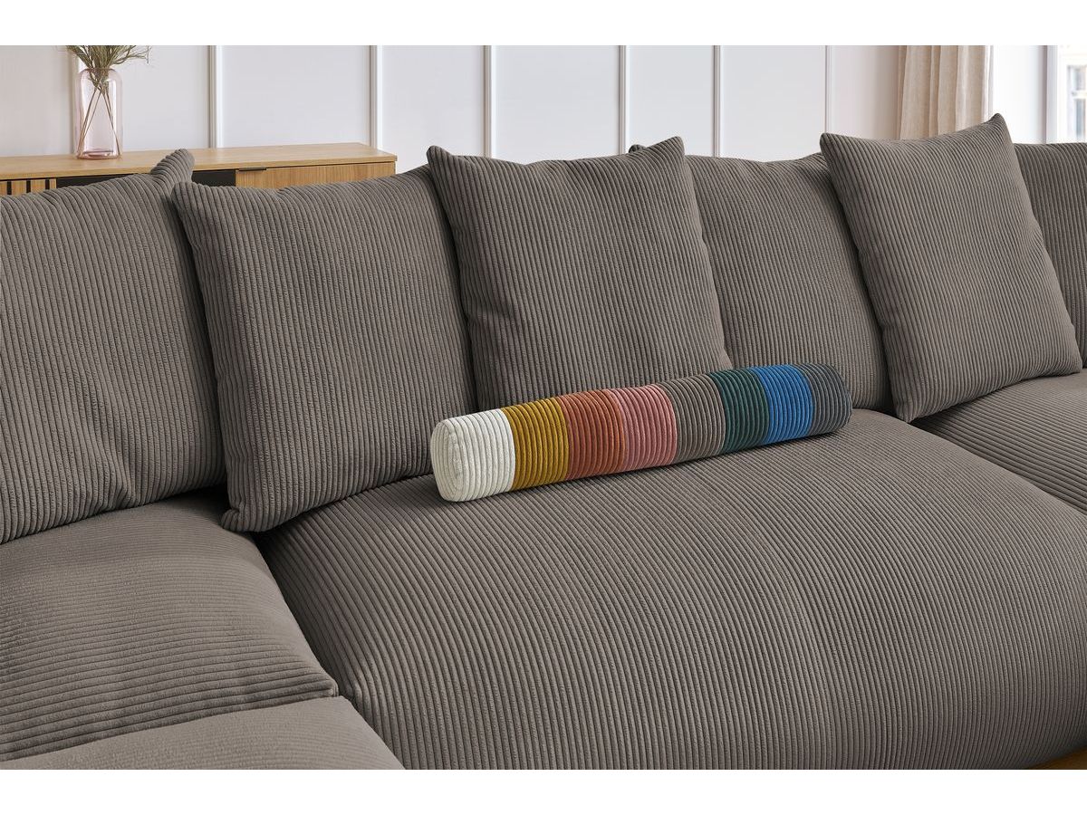 Bobochic Voltaire Wohnlandschaft 356 × 214 cm Cordsamt Taupe Ecke rechts