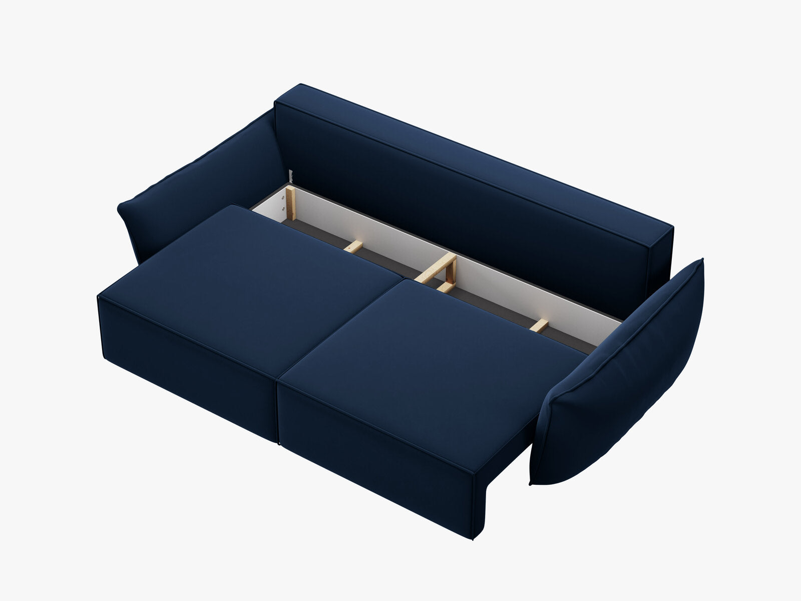 Micadoni Kaelle Schlafsofa 3-Sitzer mit Bettkasten Samt Bluvel Königsblau