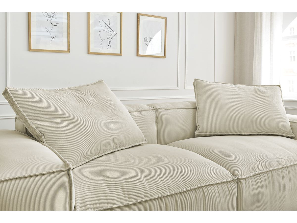 Bobochic Boheme Sofa 3-Sitzer Cordsamt Beige