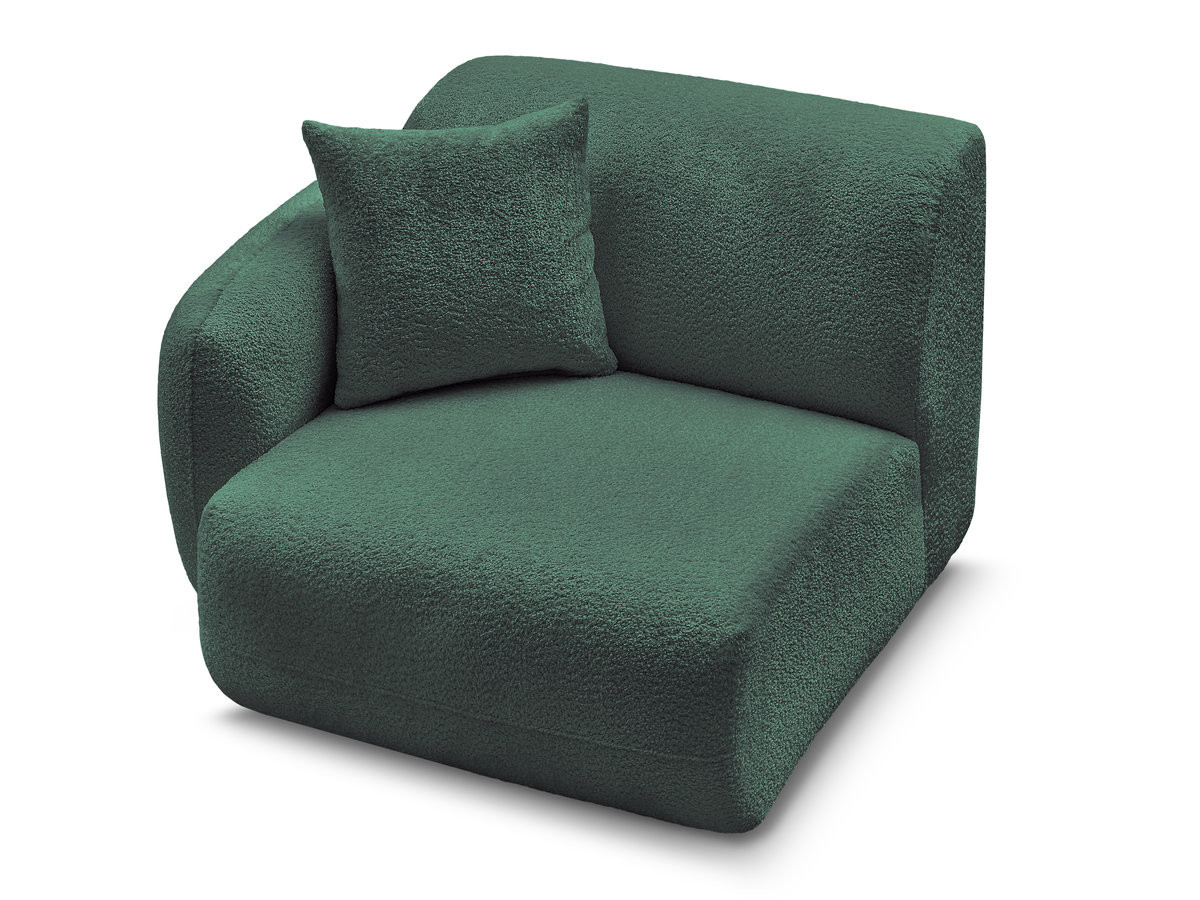 Bobochic Anda Sofamodul 1-Sitzer 104 × 103 cm Chenille Dunkelgrün Ecke links