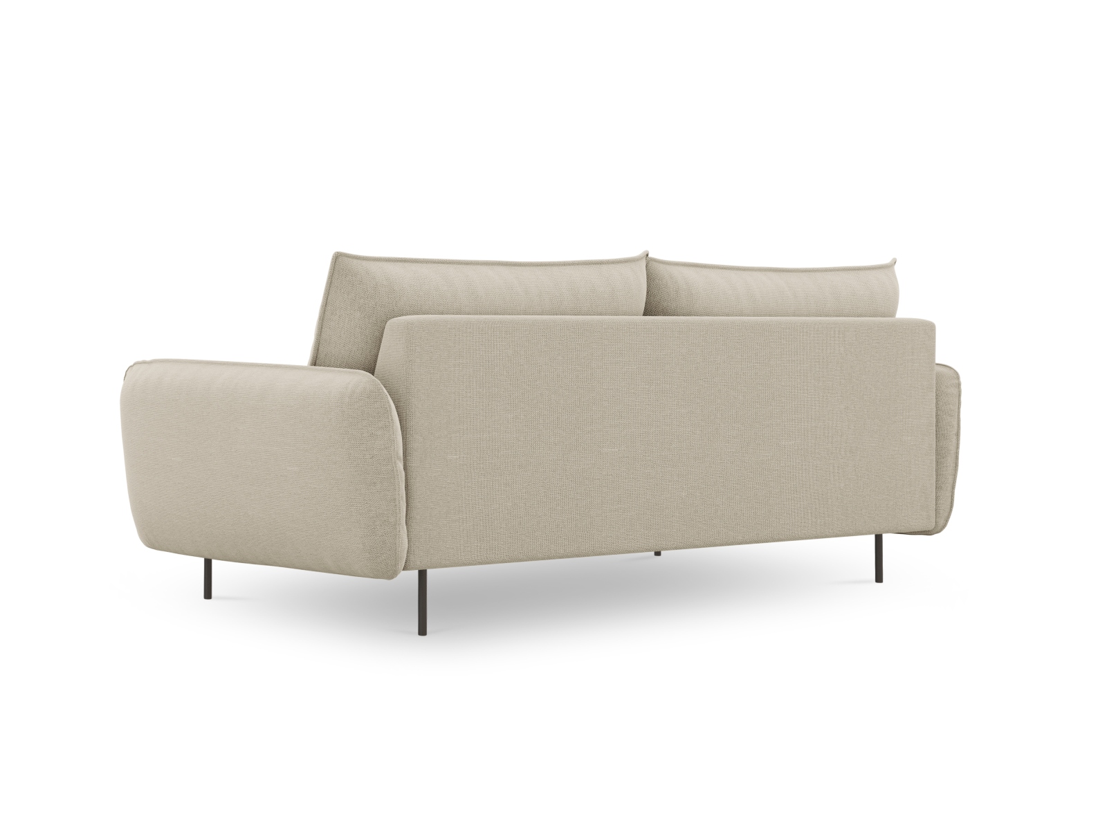 Cosmopolitan Design Sofa Vienna 4-Sitzer Strukturierter Stoff Positano Beige Beine Schwarzes Metall