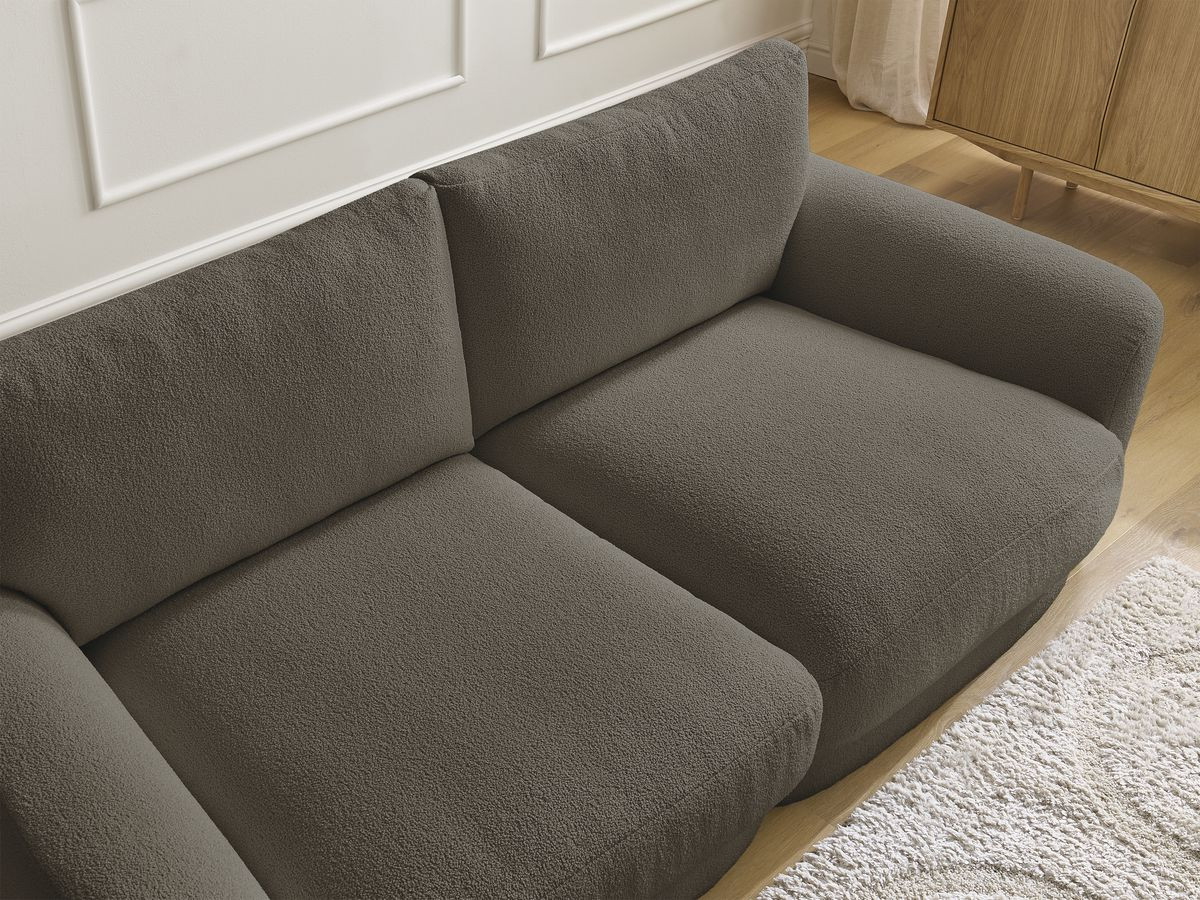 Bobochic Leonore Sofa 3-Sitzer Bouclé-Stoff Braun