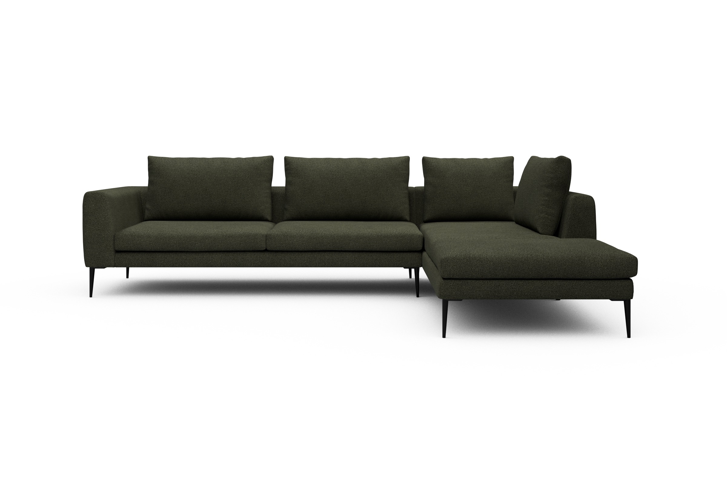 Skandi Home Ecksofa Paul Relax-Ecke links mit 3-Sitzer Boucle-Forest-Green moebelfaktor