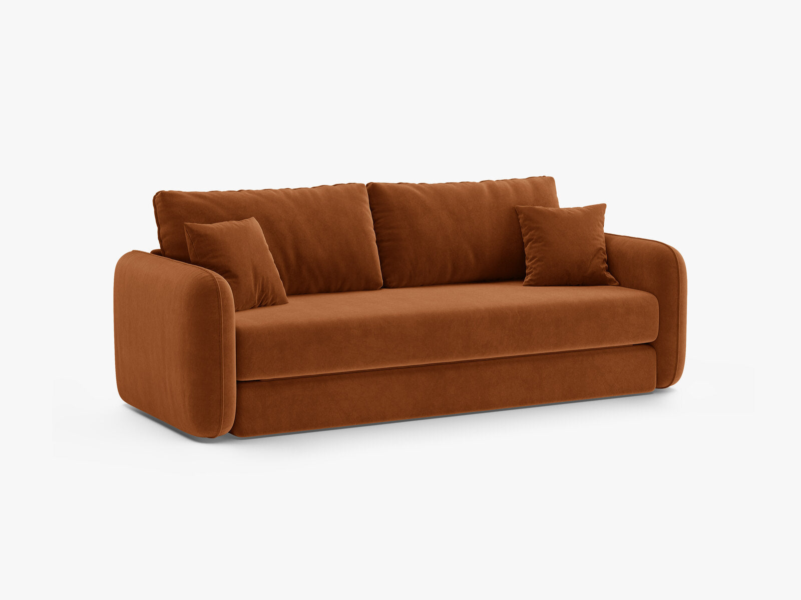 Micadoni Sofa mit Schlaffunktion Dormi 3-Sitzer Samt Salvador Terrakotta